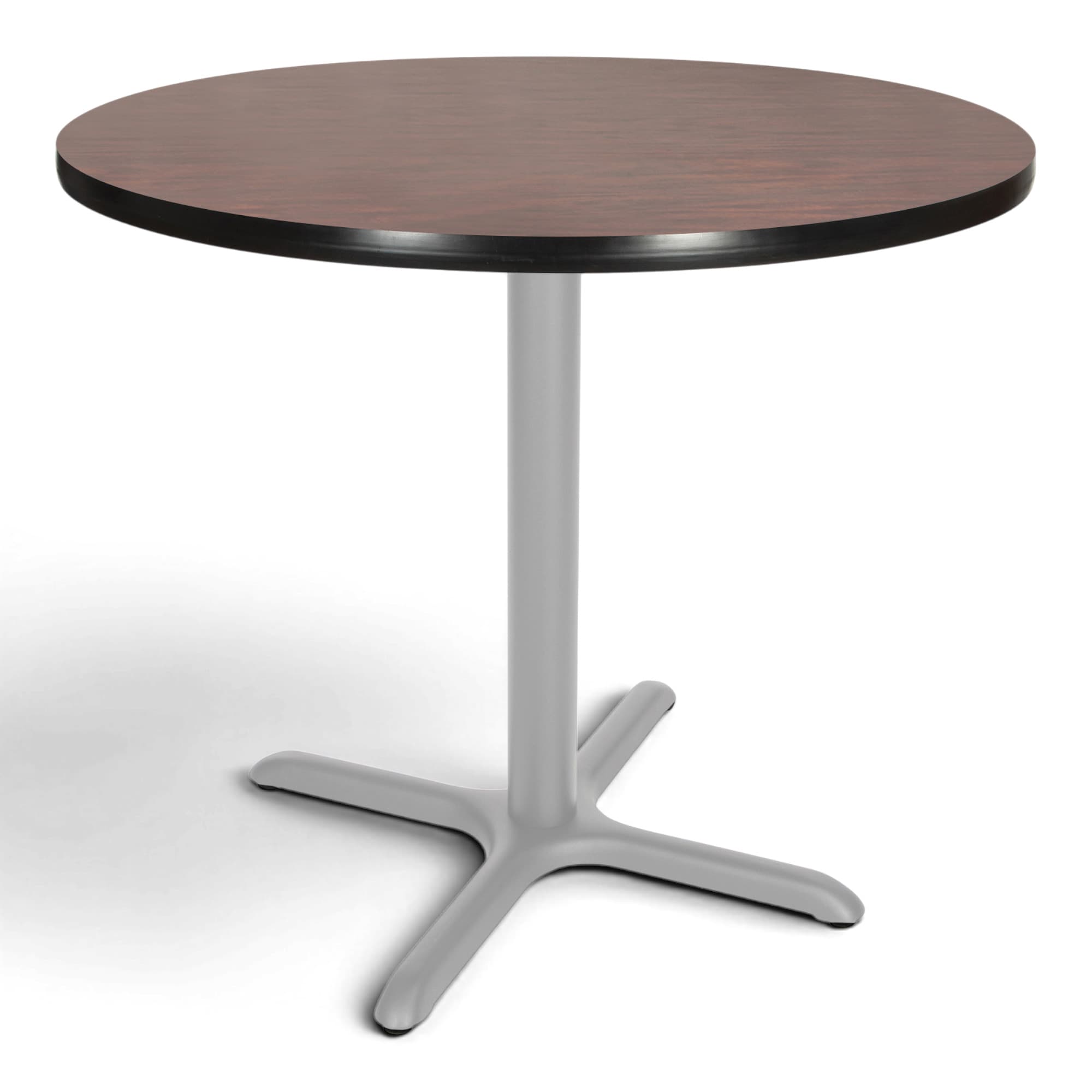 Hampden Furnishings - Bennet Mahogany Round Contemporary/Modern Wood Dining Table, with Grey Powd...
