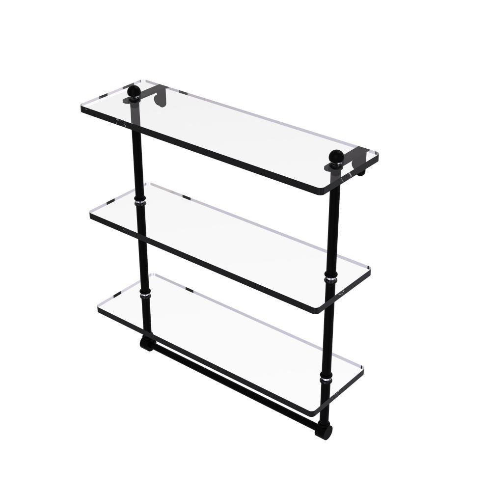 Allied Brass PR-5/16TB-BKM Prestige Regal Matte Black 3 -Tier Wall mount Bathroom Shelf ( 16-in x 18-in x 5-in )