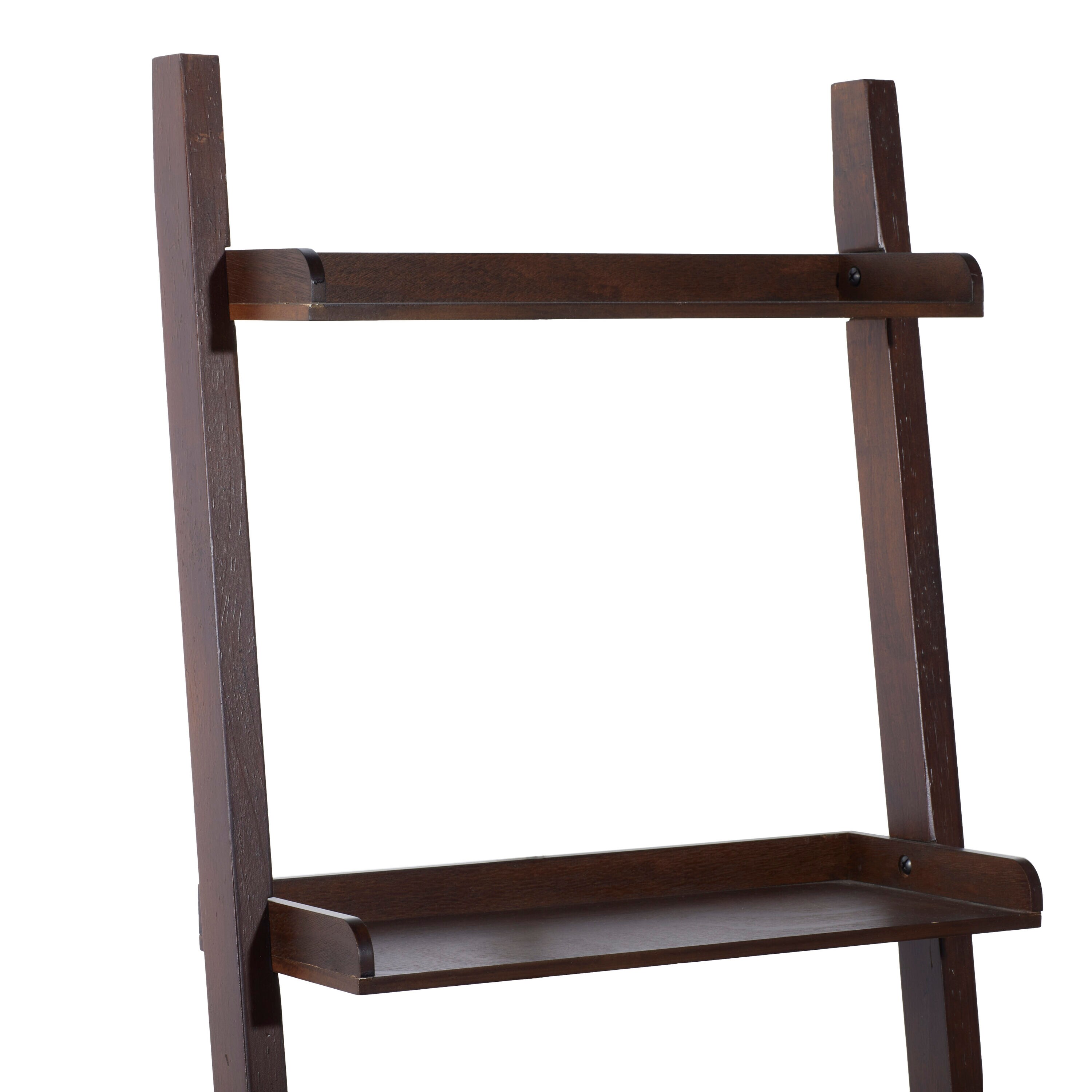69" Brown Wooden 5-Tier Ladder Shelf