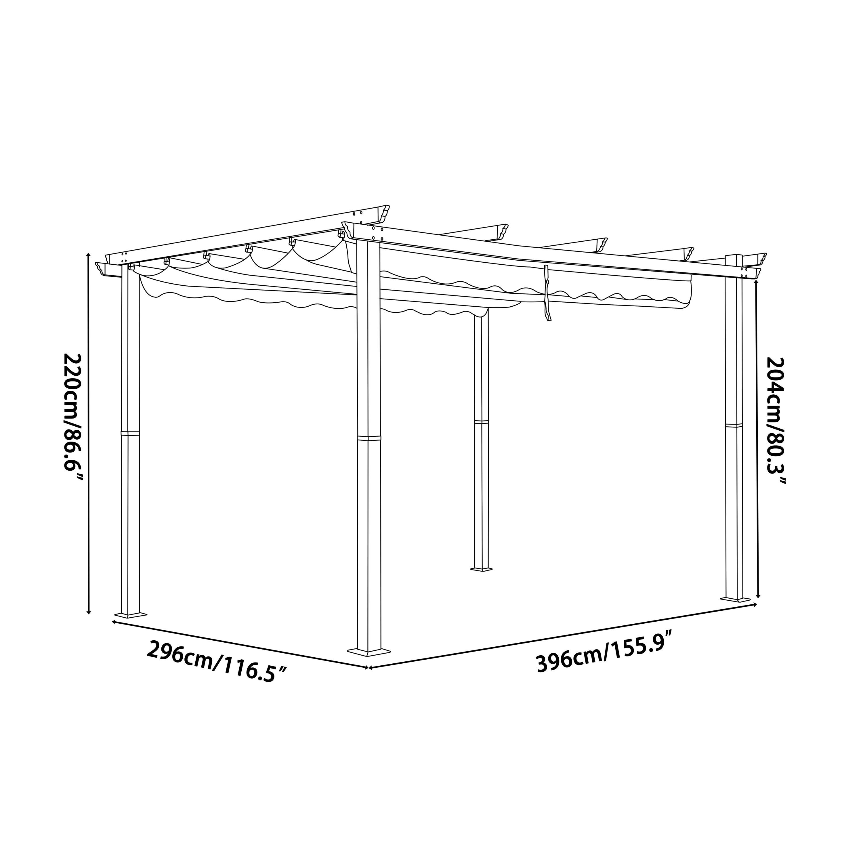 Veikous 12-ft 6-in W X 10-ft L X 7-ft 3-in H Gray Metal Freestanding 