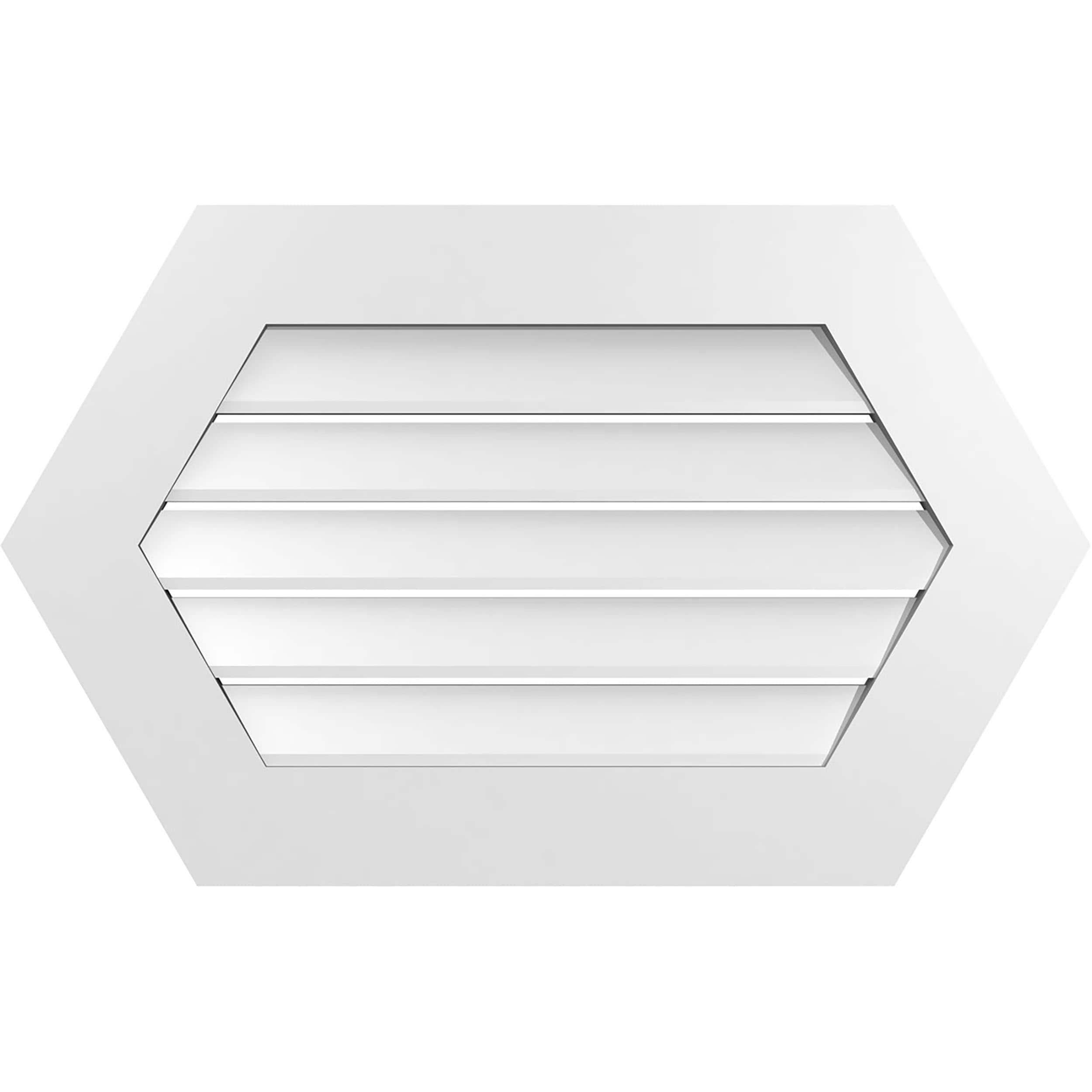 Ekena Millwork GVPHP32X2001SF 32-Inches x 20-Inches Off-white Peaked PVC Gable Louver Vent