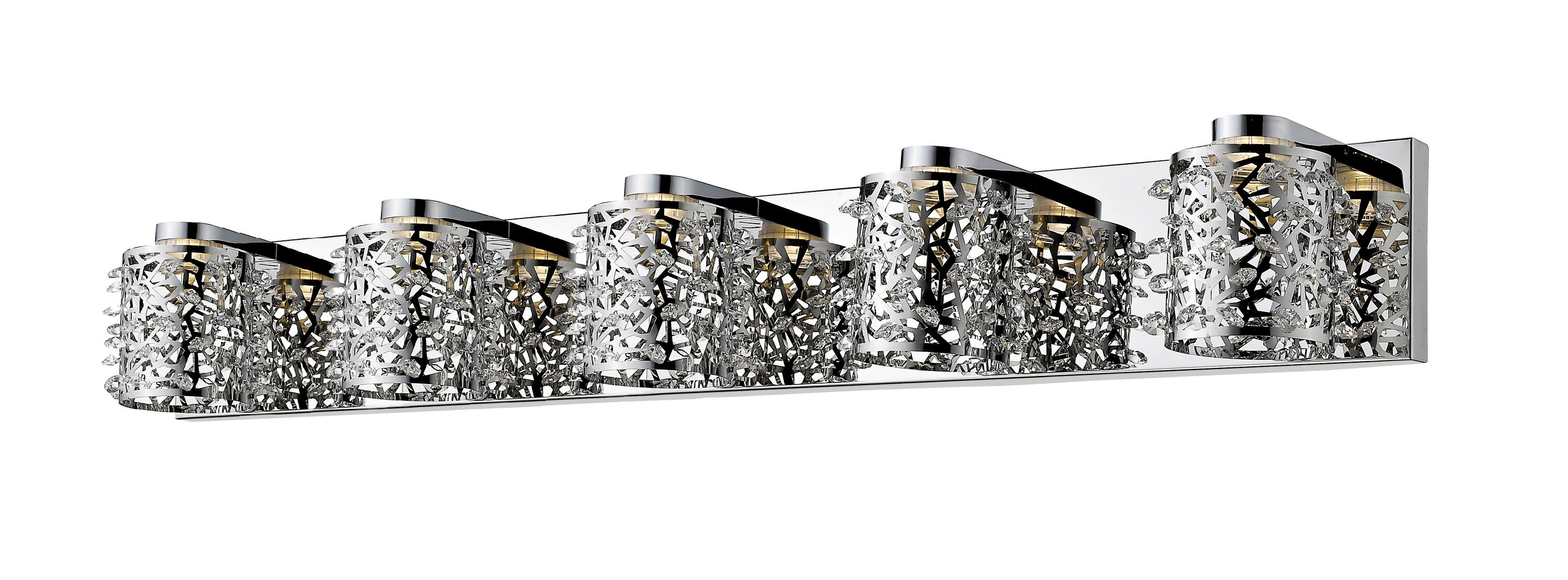 Z-Lite 906-5V-LED Fortuna 36.25-in 5 -Light Polished Chrome Integrated LED Modern/contemporary Vanity light