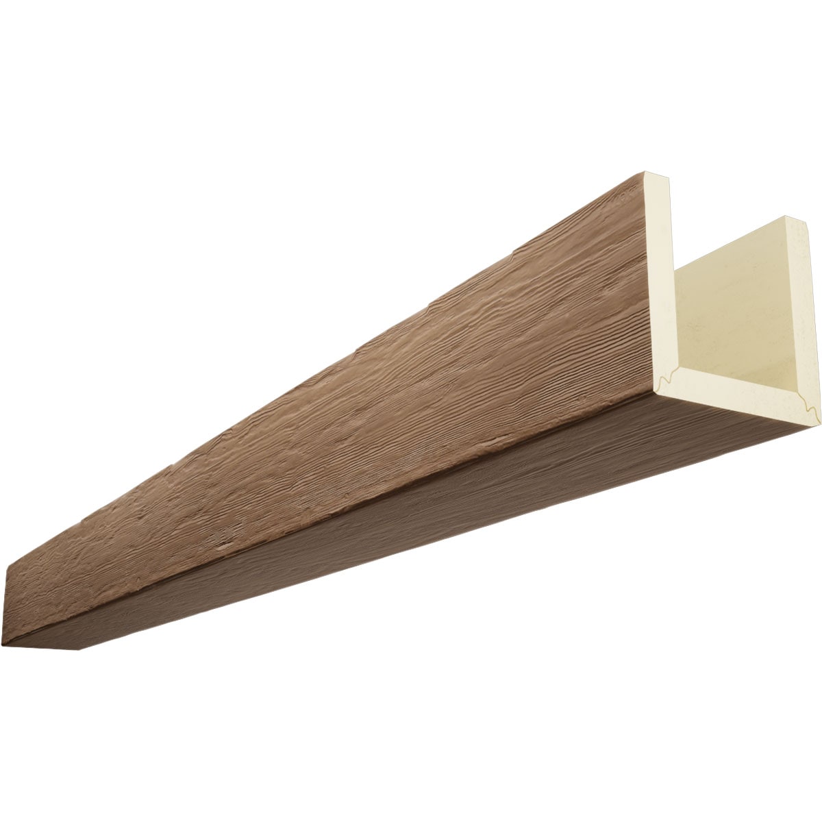 Ekena Millwork BMRS3C0120X100X120TF 1-in x 12-in x 10-ft Toffee Finished Urethane U-Shaped Decorative Beam