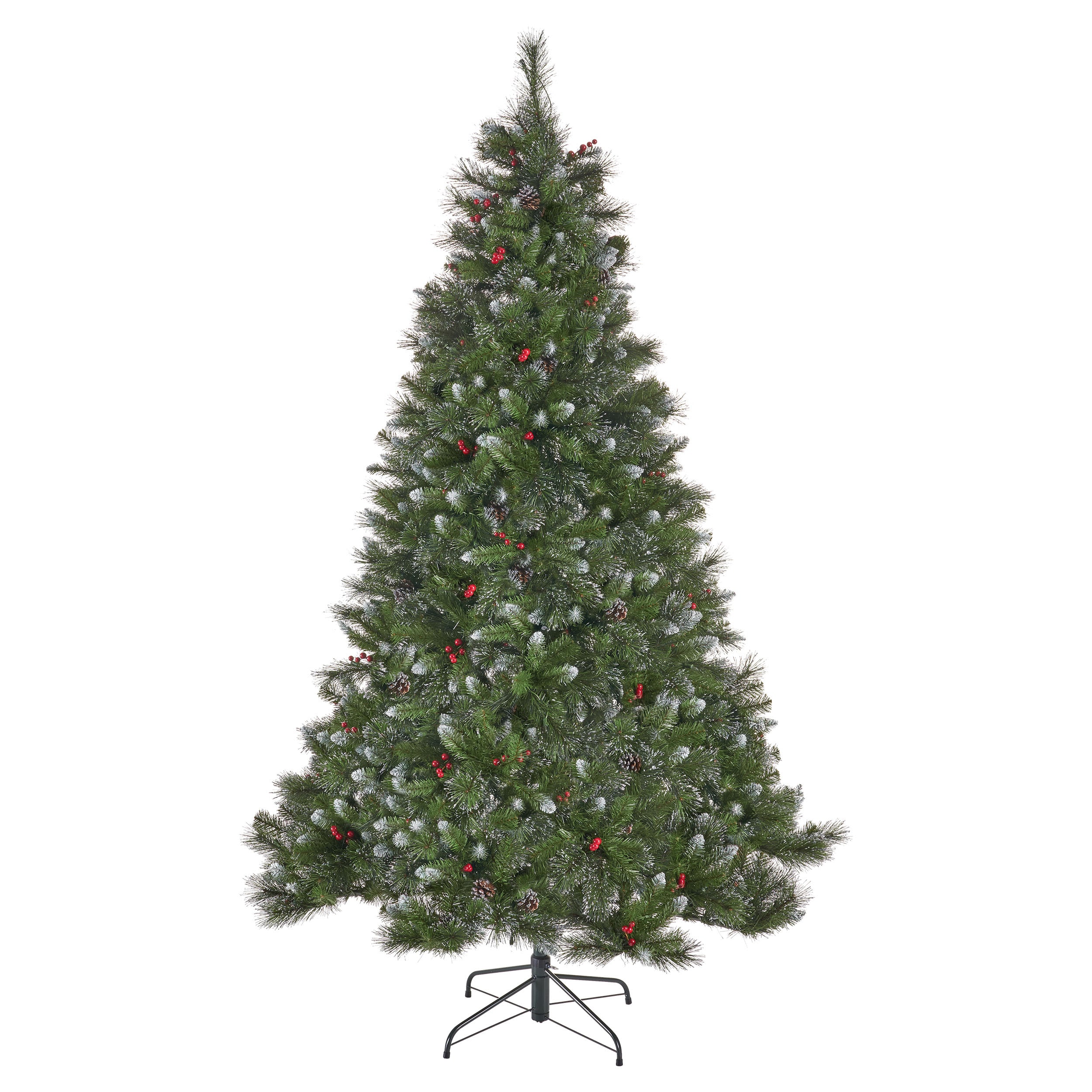 Best Selling Home Decor 307369 7.5-ft Spruce Pre-lit Flocked Artificial Christmas Tree with LED Lights