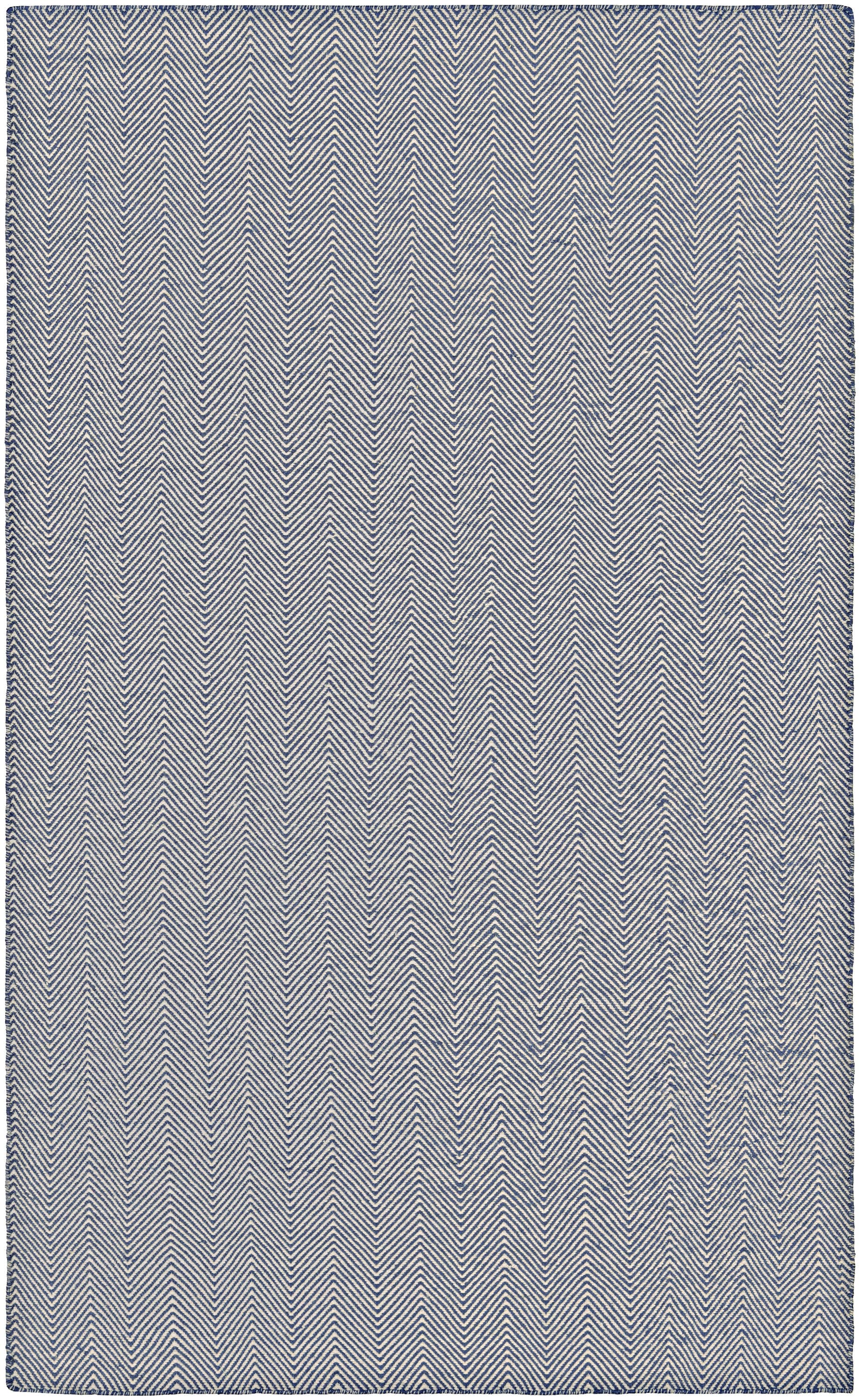 Couristan 49620732080100T Cottages 8 x 10 (ft) Microfiber Navy Rectangular Indoor/Outdoor Chevron Area rug