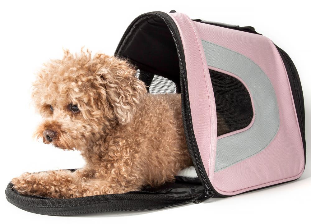 Pet Life 21-in x 9.6-in x 13-in Pink Collapsible Nylon Small Dog