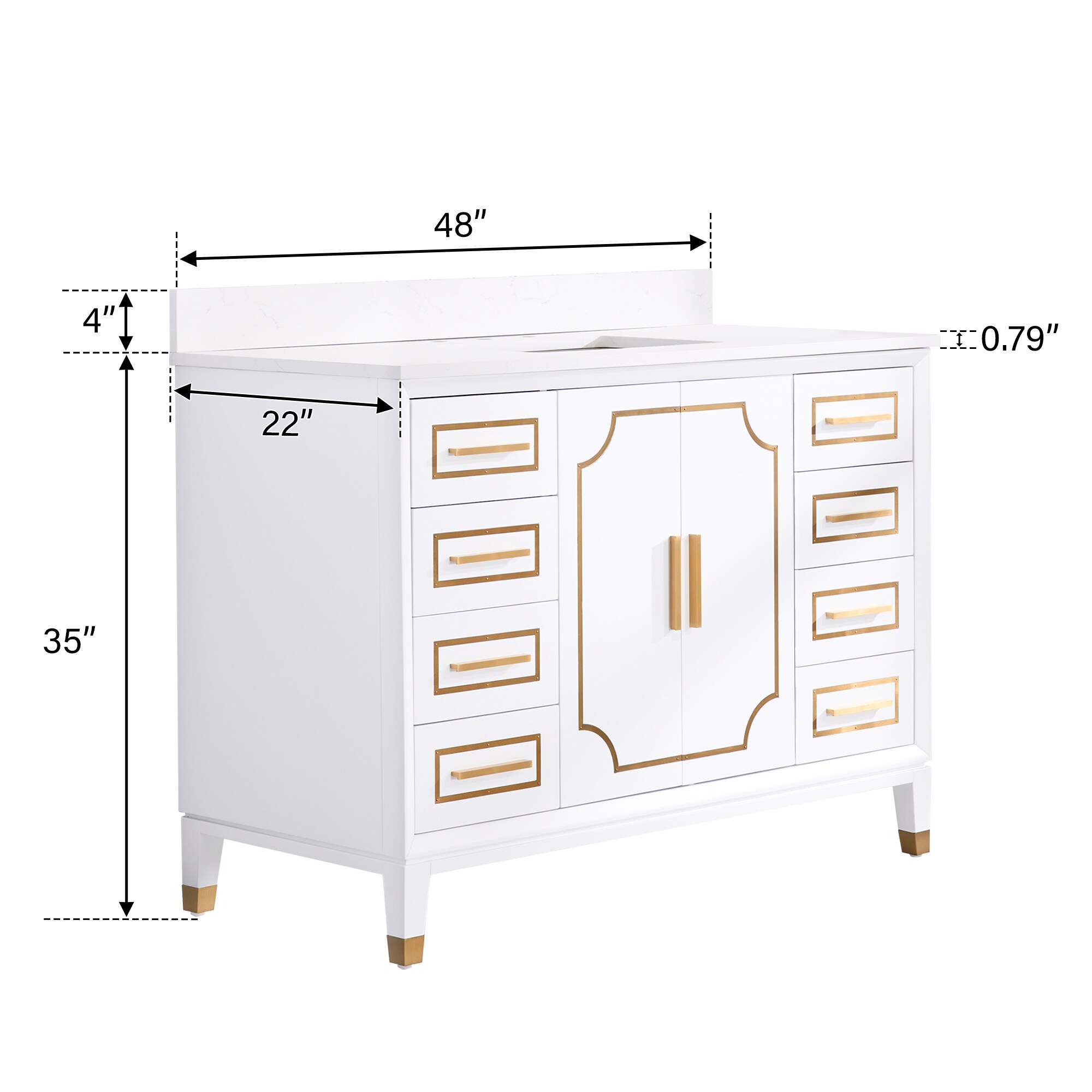 WELLFOR MELODY48QZ-WT Bath-Vanity-Combo - View #13