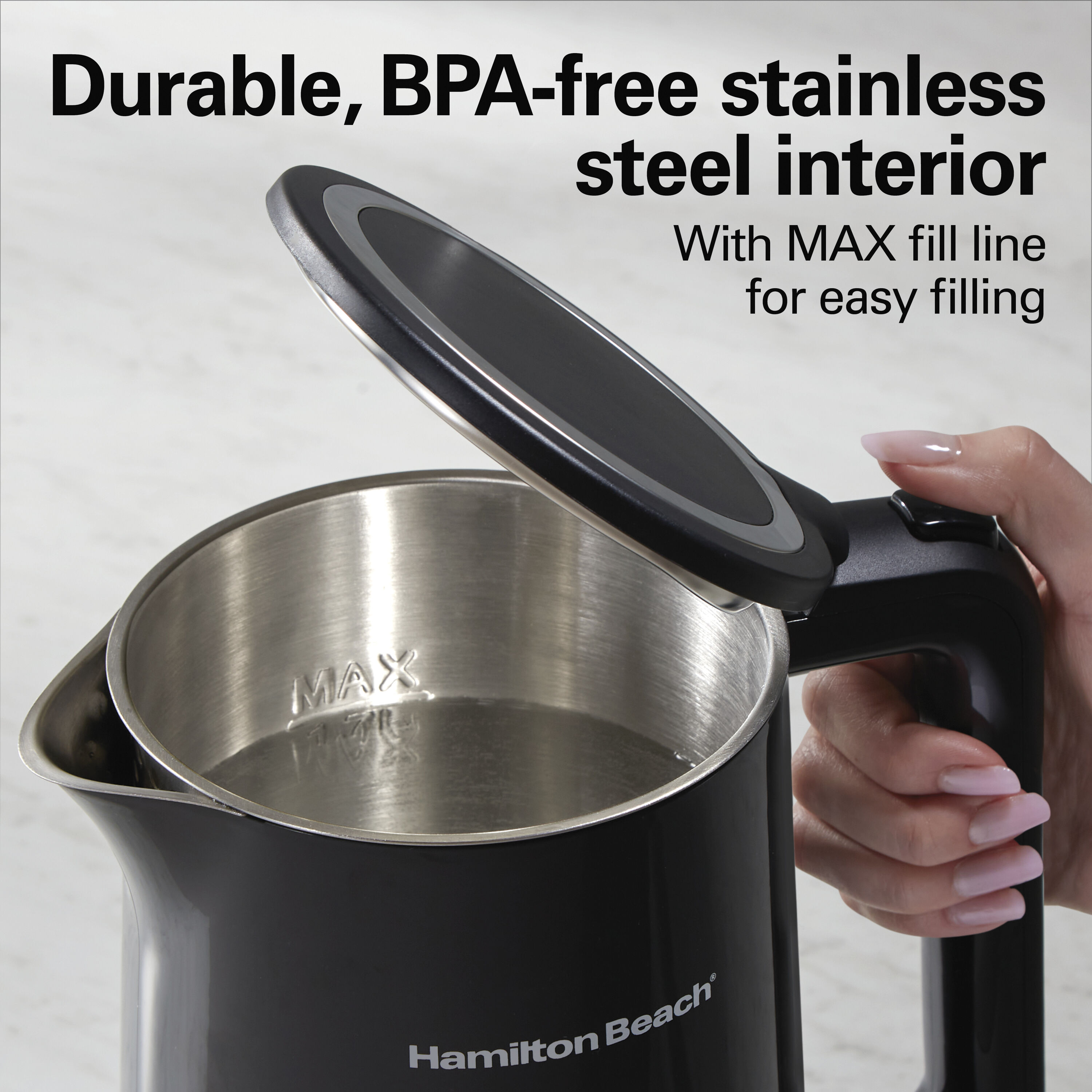 Hamilton Beach 1.7L Black Stainless Steel Digital Kettle
