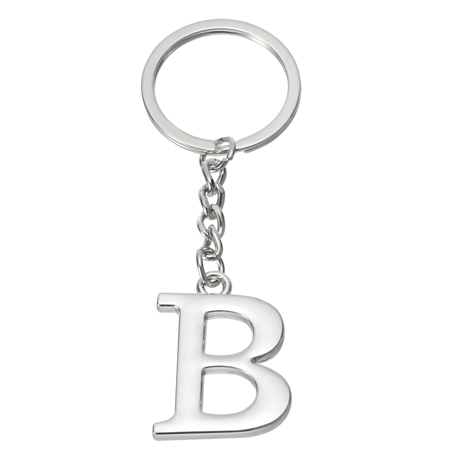 PATIKIL Initial Letter Keychain Letter B Key Chain DIY Pendant Key Ring Bag Backpack Decor for Men Women Party Gifts Favors Silver