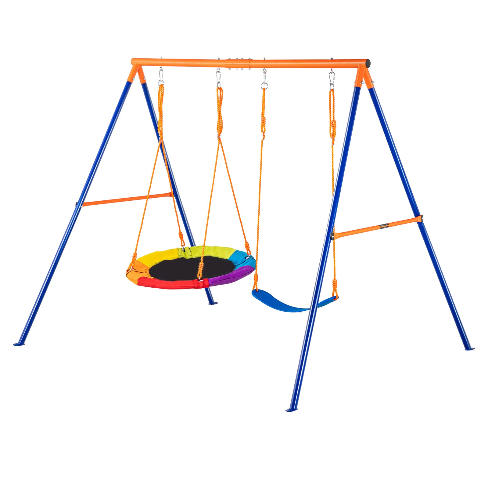SVOPES SVOPESAXQQTZ207622V0 1 Saucer 1 Belt Swing Set Two Seats Plastic and Metal Belt Swing