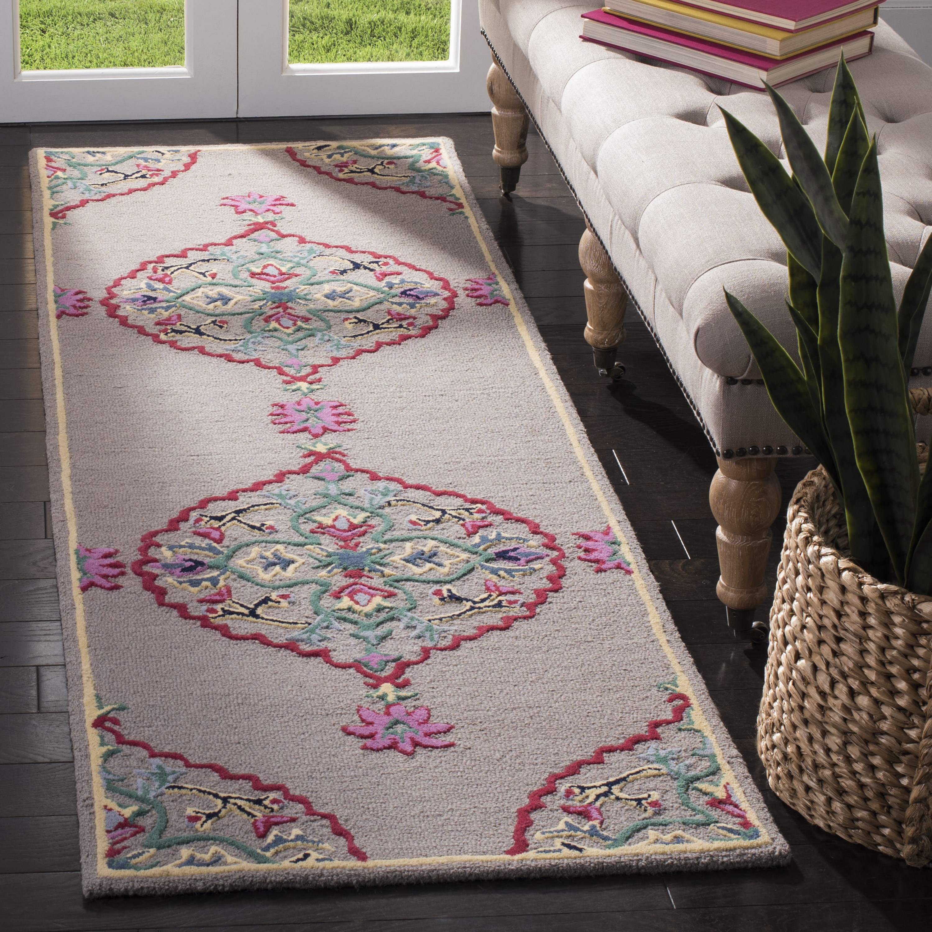 Safavieh Bellagio Nijar 8 x 10 Wool Light Blue Indoor Floral/Botanical  Global Area Rug in the Rugs department at