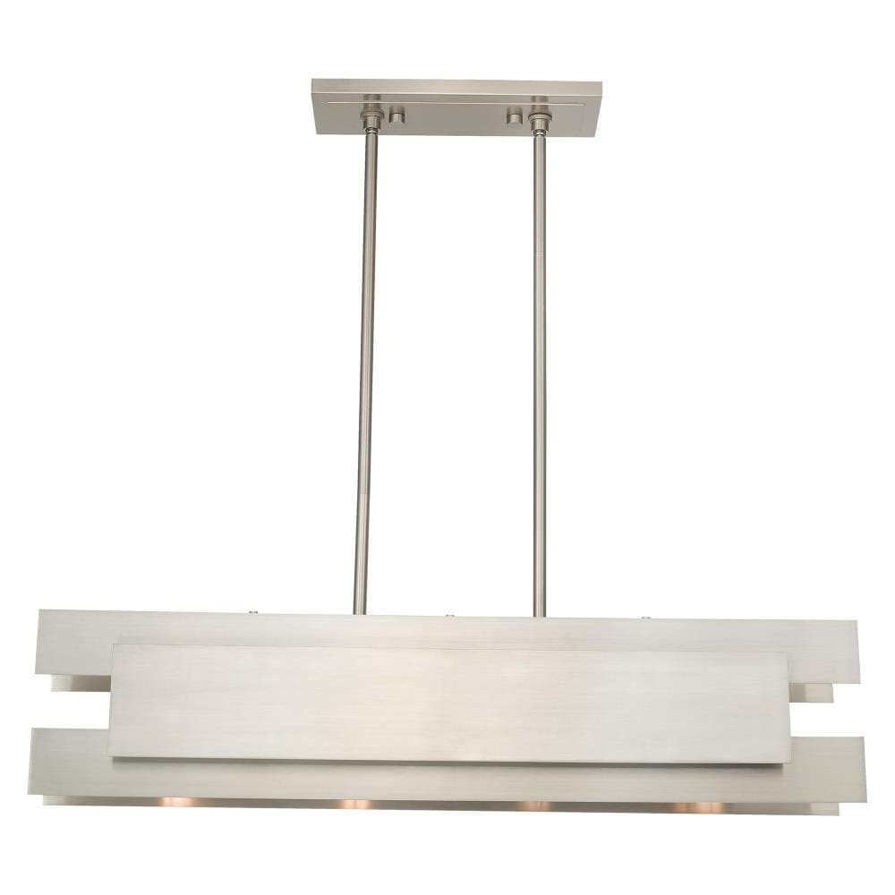 Livex Lighting 40694-91 Varick 4 -Light Brushed Nickel Modern/contemporary For Use in Bathrooms, Bedrooms, Dining Rooms, Foyers, Kitchens, Living Rooms Chandelier