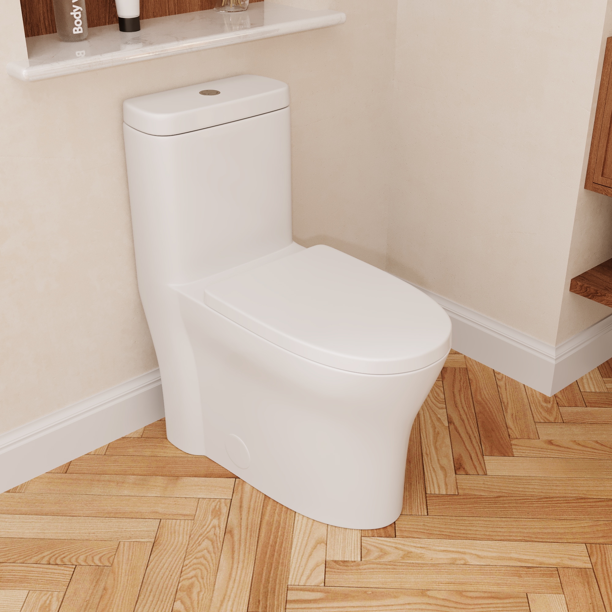 DeerValley DV-1F0197 Concord White Dual Flush Elongated Standard height Soft Close 1-piece Toilet 12-in Rough-In 1.6 GPF