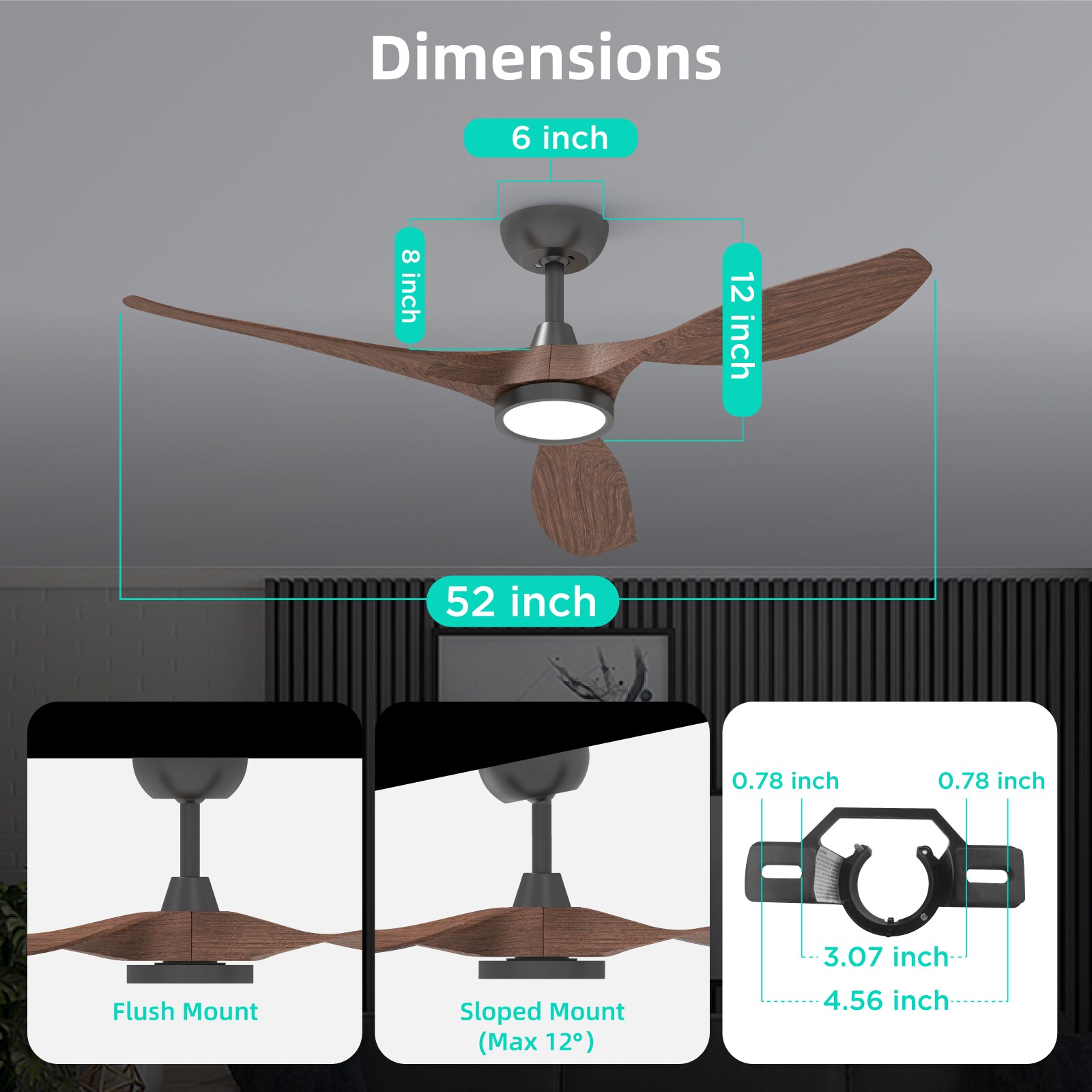 ocioc OC52-BW-3D-R3 Ceiling-Fans - View #5