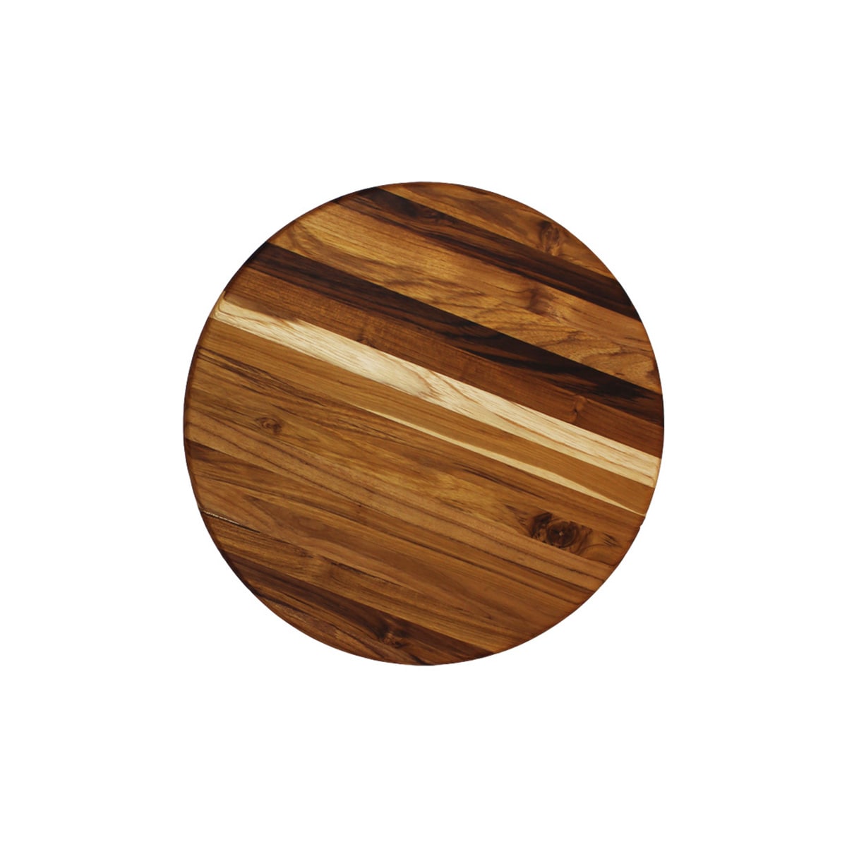 EcoDecors  16in Round Teak Wood Natural Grain Cutting Board