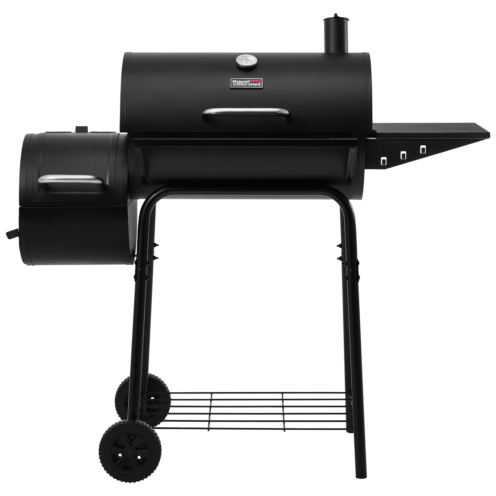 Royal Gourmet - Offset Smoker Series 22.64-in W Black Barrel Charcoal Grill