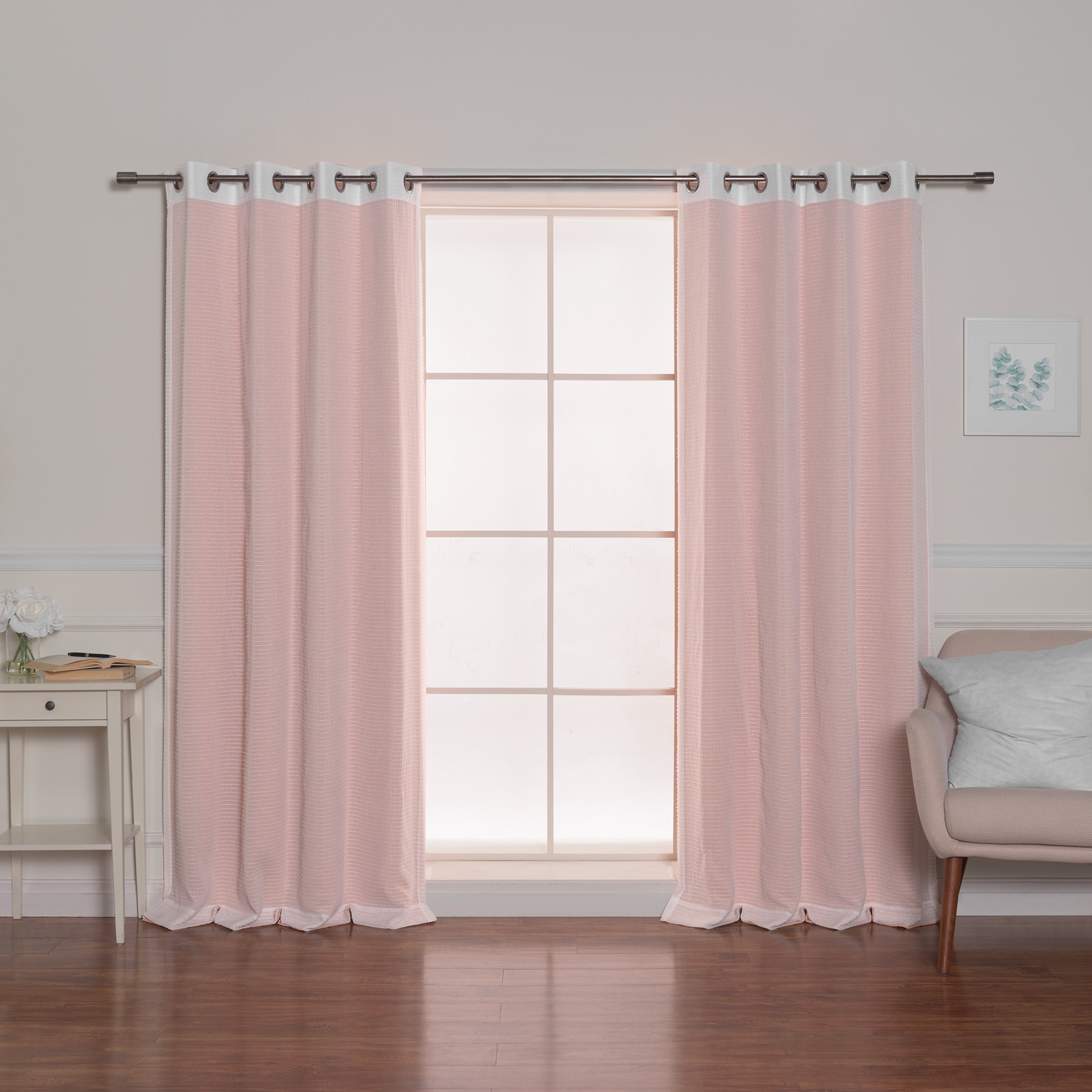 Best Home Fashion MM-STRIPE-96-BLUSH curtains - View #6