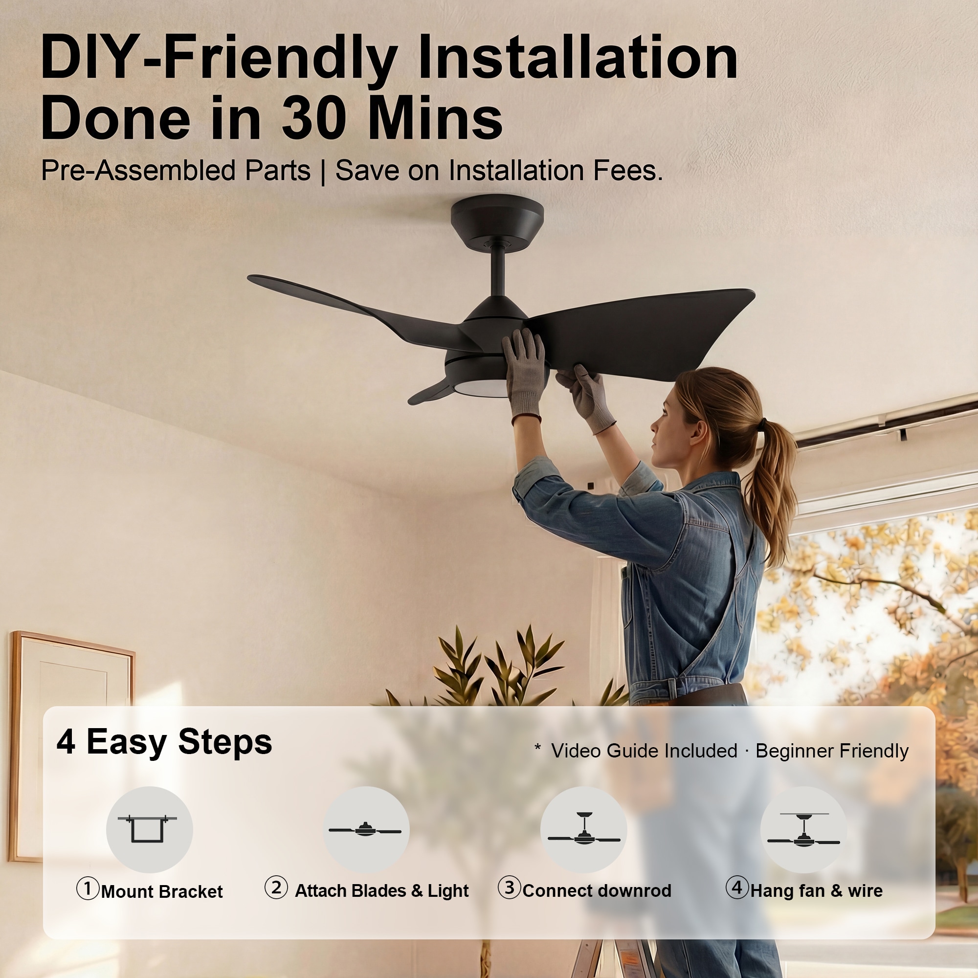 GreenEver CFL-0006-BK Ceiling-Fans - View #12