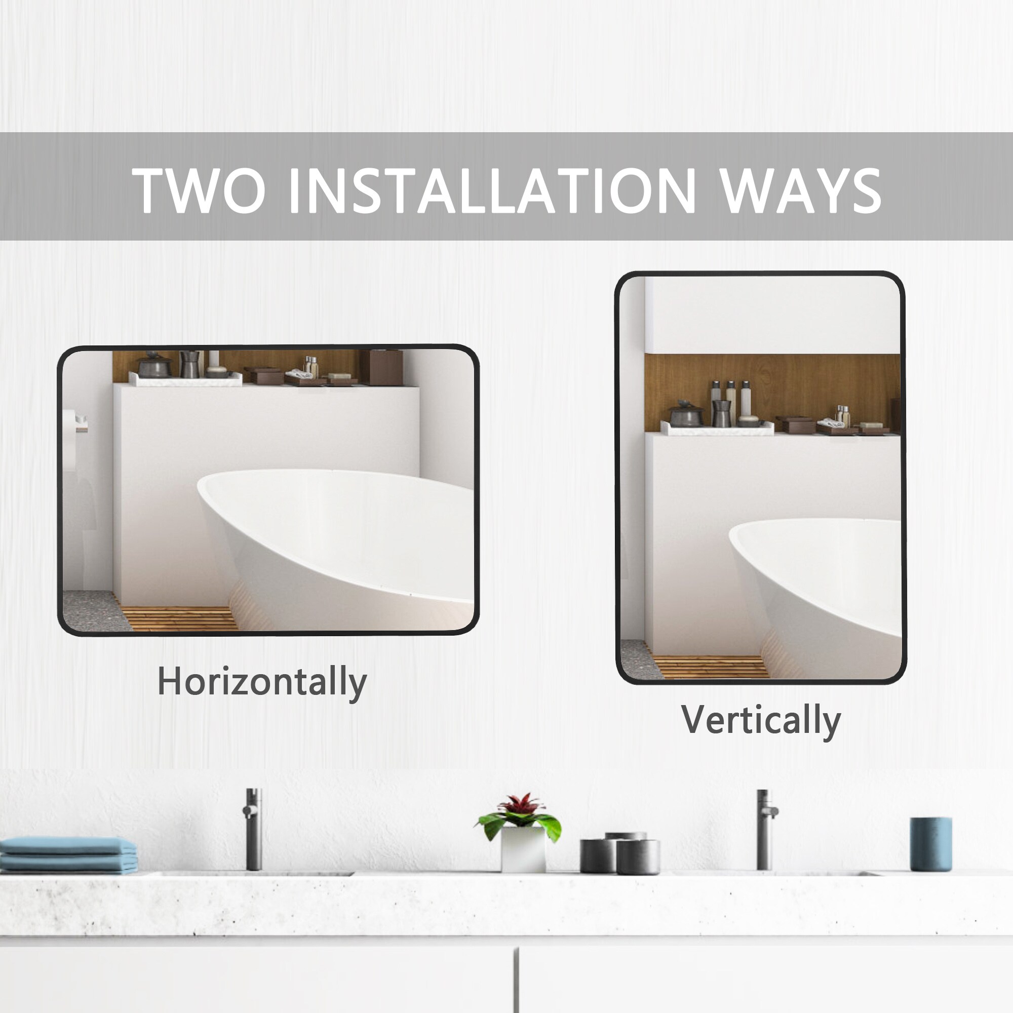 GETLEDEL MR-2705-BK Framed-Bath-Mirrors - View #4