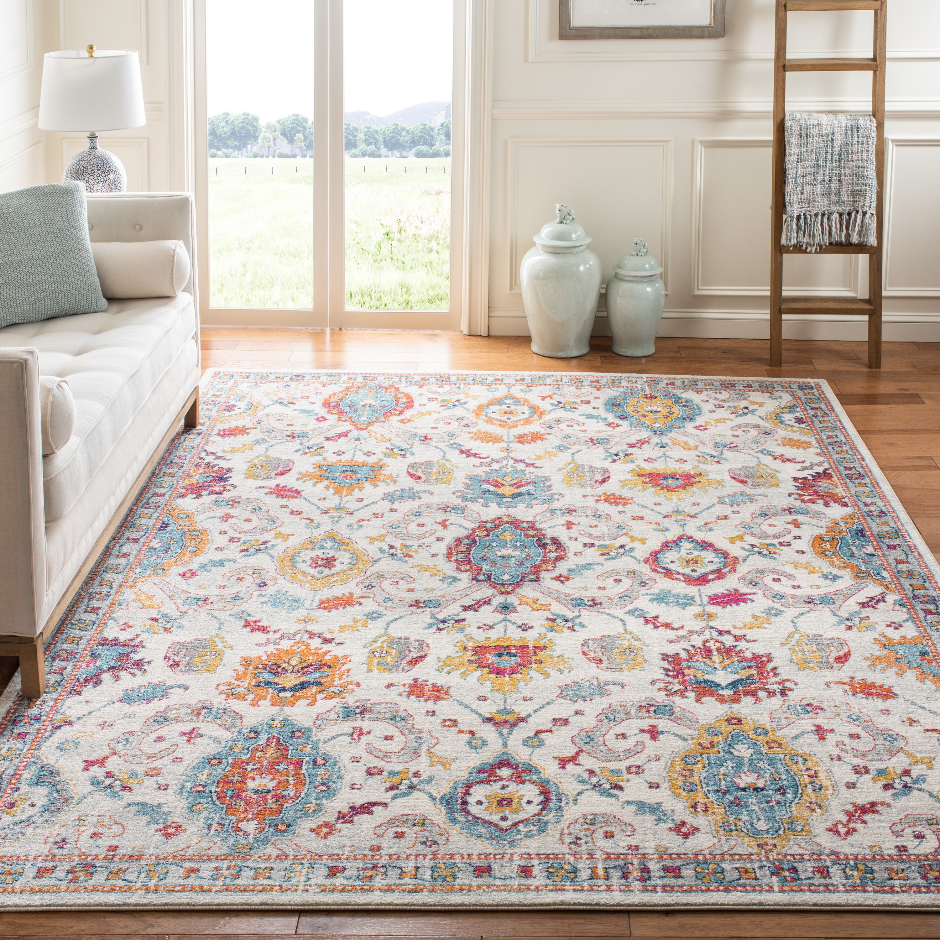 Safavieh EVK255B-9 Evoke Osage 9 x 12 (ft) Loomed Synthetic Cream/Orange Rectangular Indoor Distressed/Overdyed Vintage Area rug