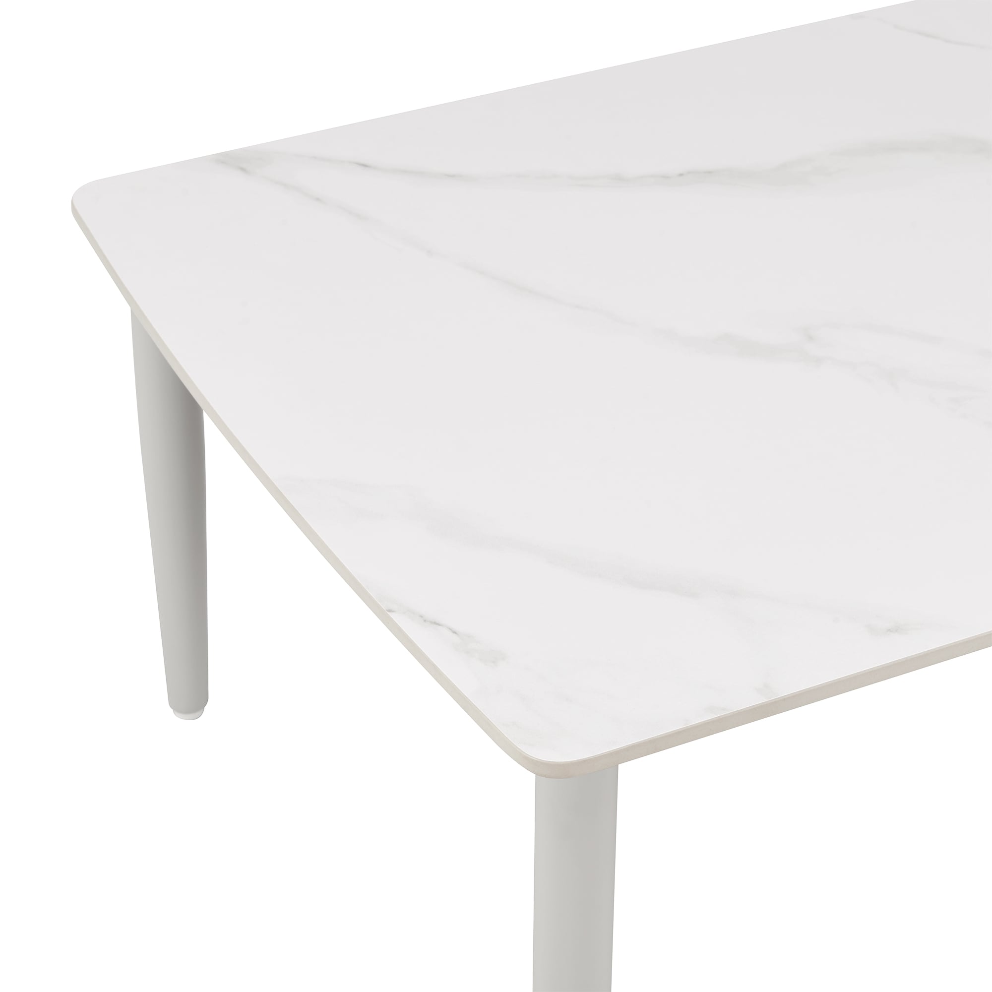 Rhodes 24" x 47.5" Light Gray Aluminum Outdoor Coffee Table