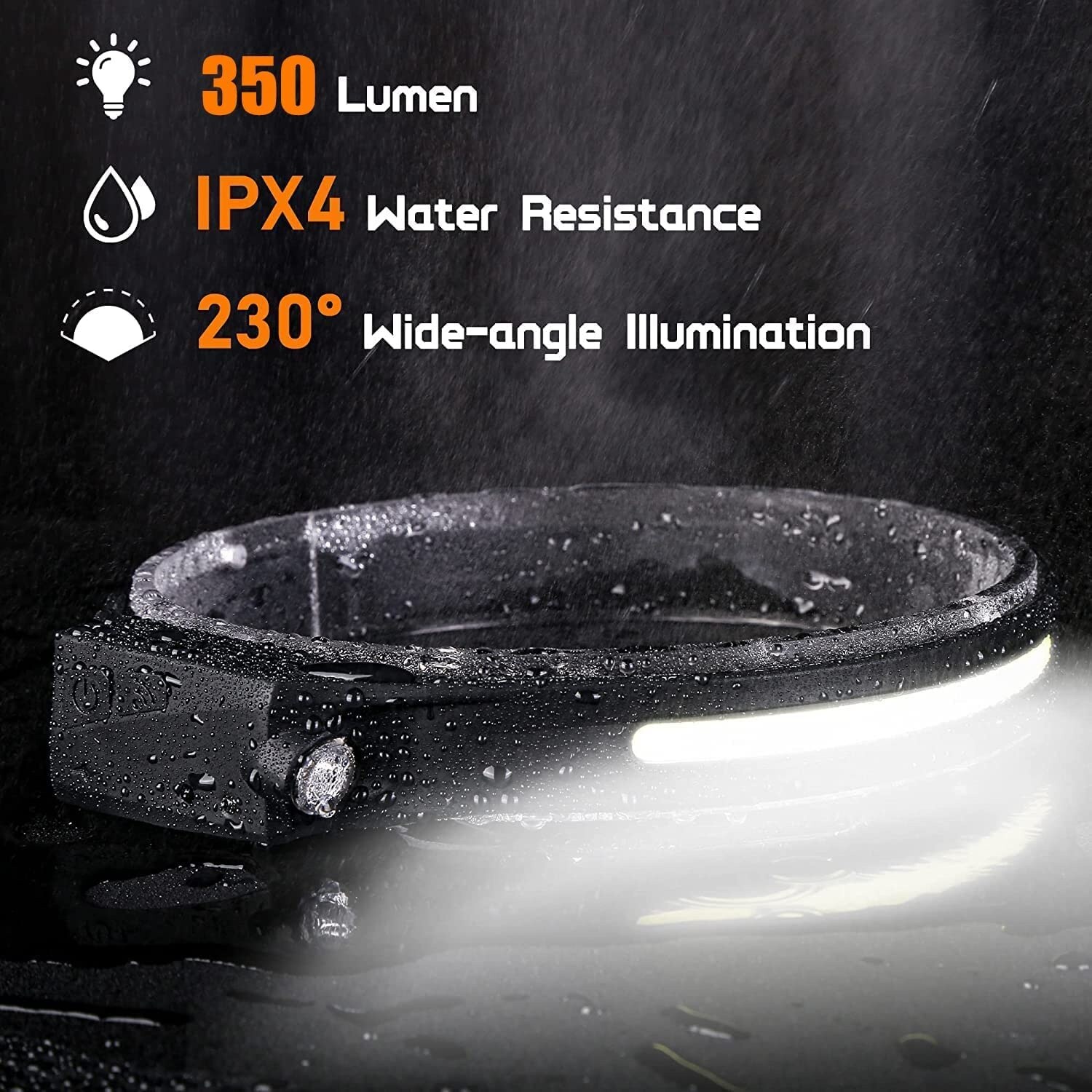 Aoibox  3 Pack LED Headlamp with Motion Sensor for Camping Hiking Walking Running Cycling 4 06 x 2 44 x 1 54 in