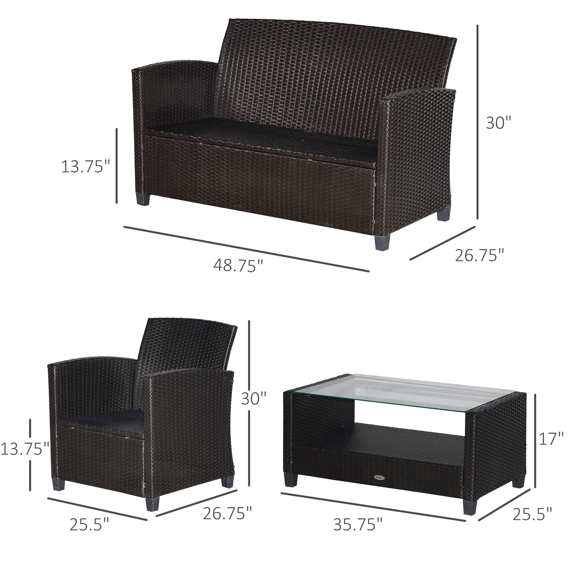 Outsunny 860-117BU Patio-Conversation-Sets - View #3