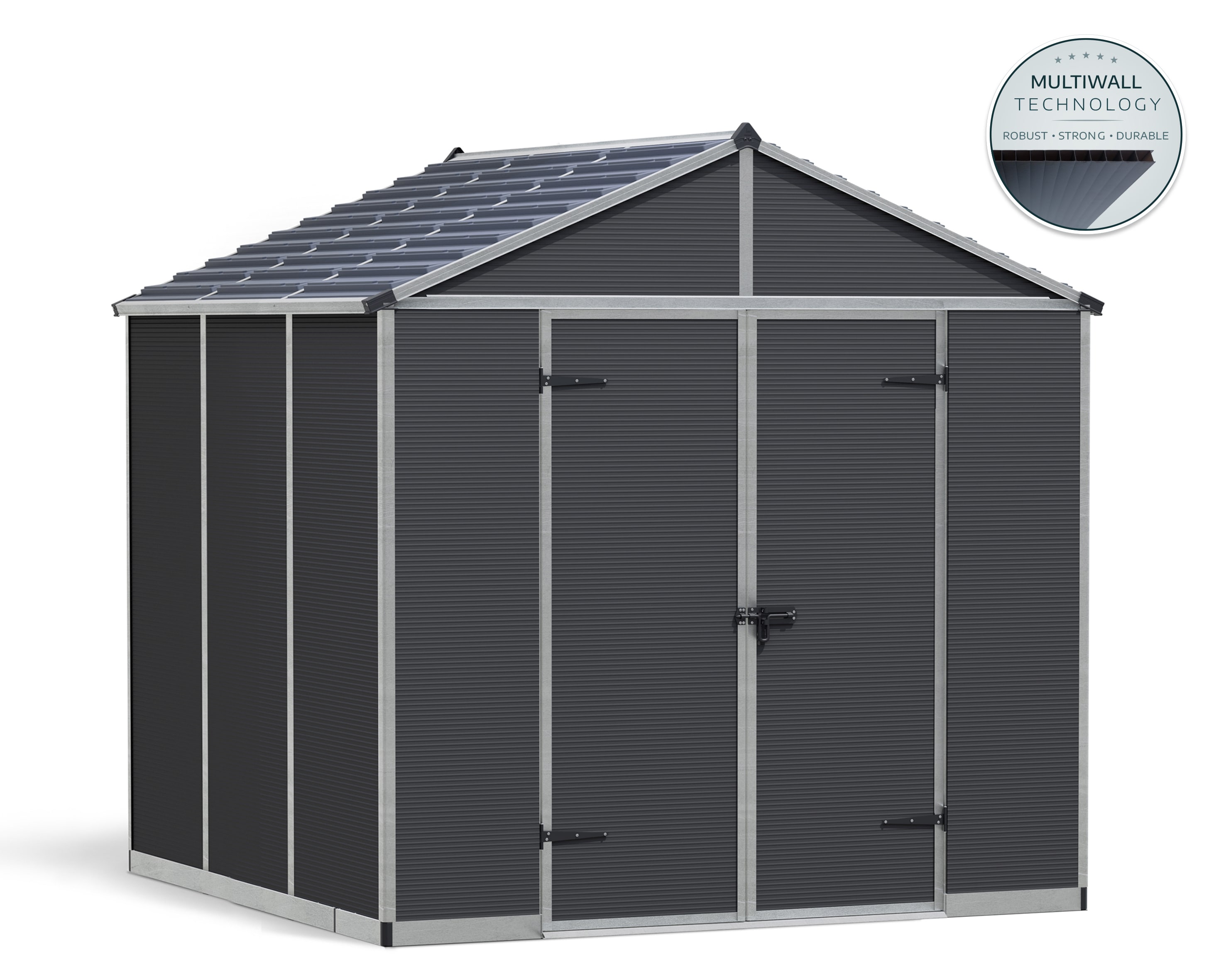 Rubbermaid 3 x 5 ft. Plastic, Resin and Polycarbonate Storage Shed, Beige  and Gray 