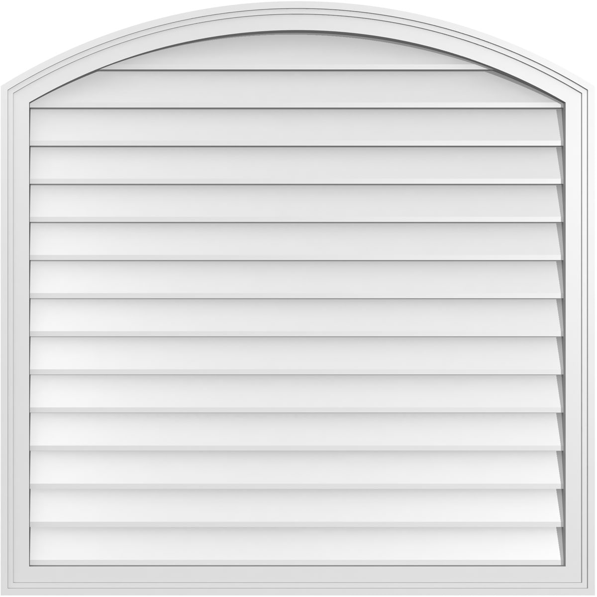 Ekena Millwork GVPAR42X4202SN 42-Inches x 42-Inches Off-white Round top PVC Gable Louver Vent