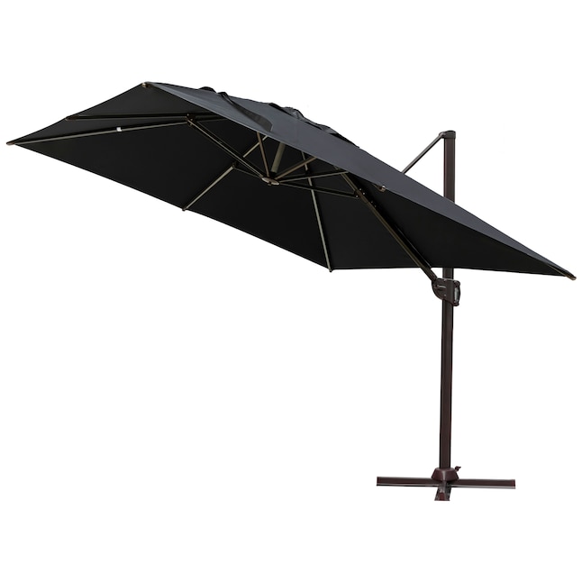 houten schuif Versnellen Crestlive Products Patio Cantilever Umbrella, 10x10 FT Outdoor Offset  Umbrella, Square Hanging Large Umbrella for Pool, Deck, Garden, Yard  w/Heavy-Duty Aluminum Frame 500H Fade Safe Canopy, 360 Degree Rotating  (Black) in the