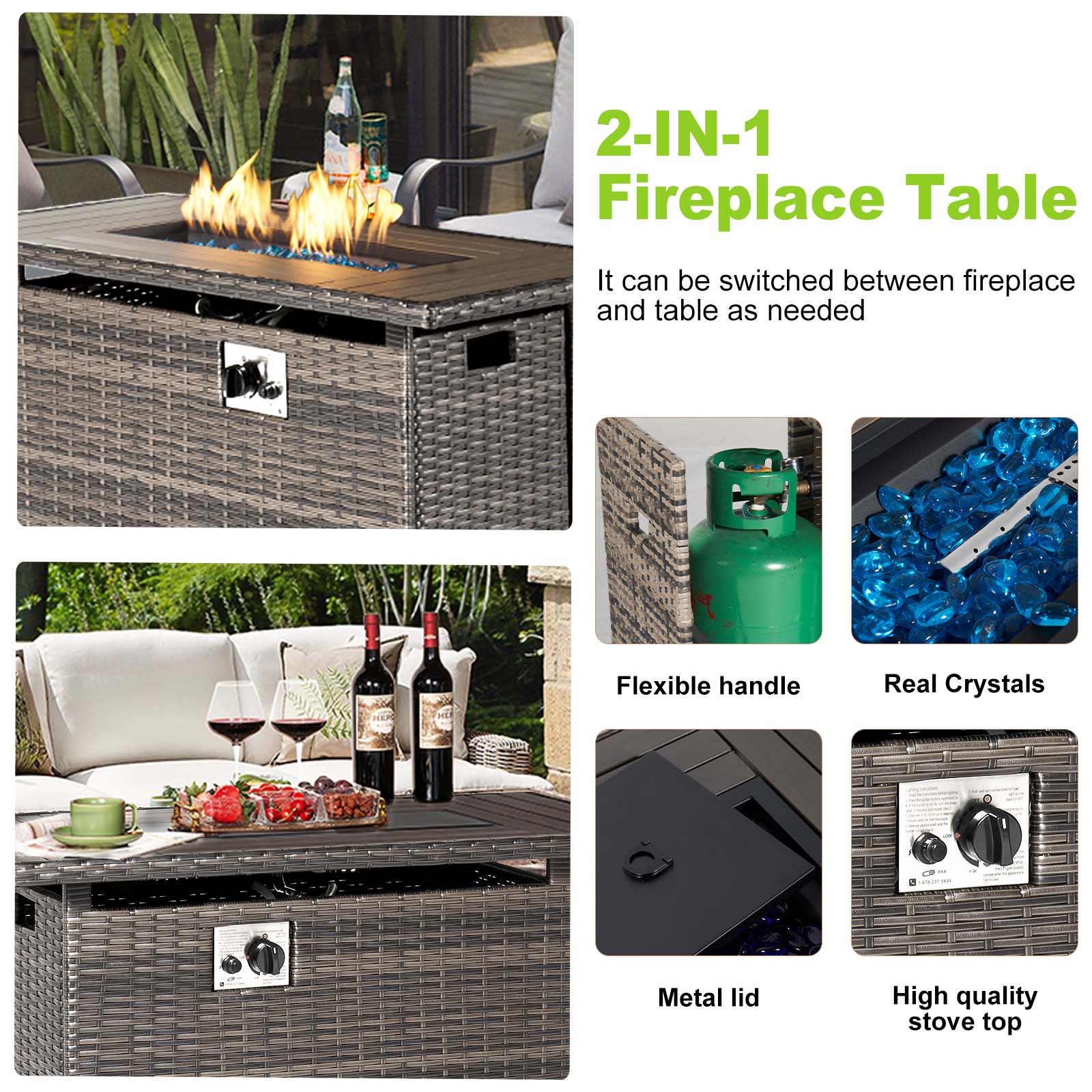 AOXUN G25006GR Outdoor-Gas-Firepits - View #5