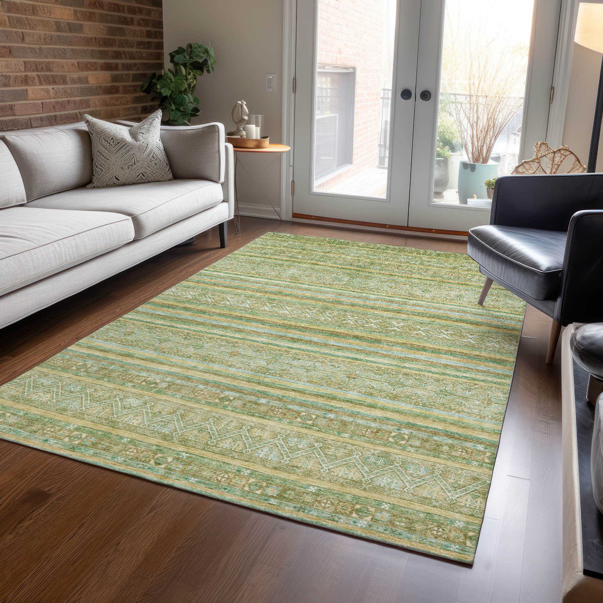 Addison Rugs ACN1653GE10X14 Chantille ACN1653GE 10 x 14 (ft) Loomed Green Rectangular Indoor/Outdoor Machine washable Pet Friendly Area rug