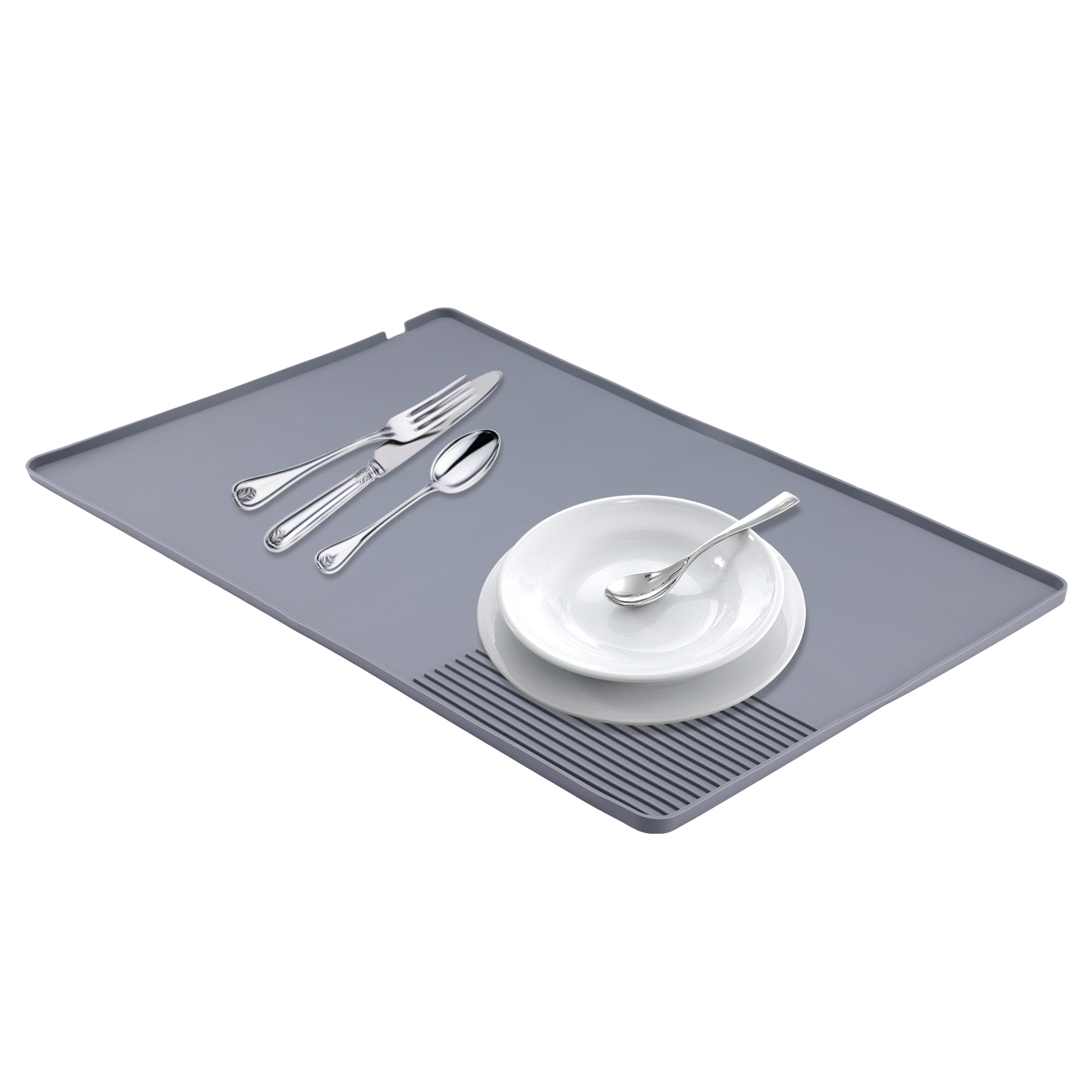 Unique Bargains Silicone Coffee Mat Bar Mat with Concave and Convex Design Leak-Proof and Non-Slip Silicone Mats for Kitchen Counter 23.6x15.7 Inch Gray