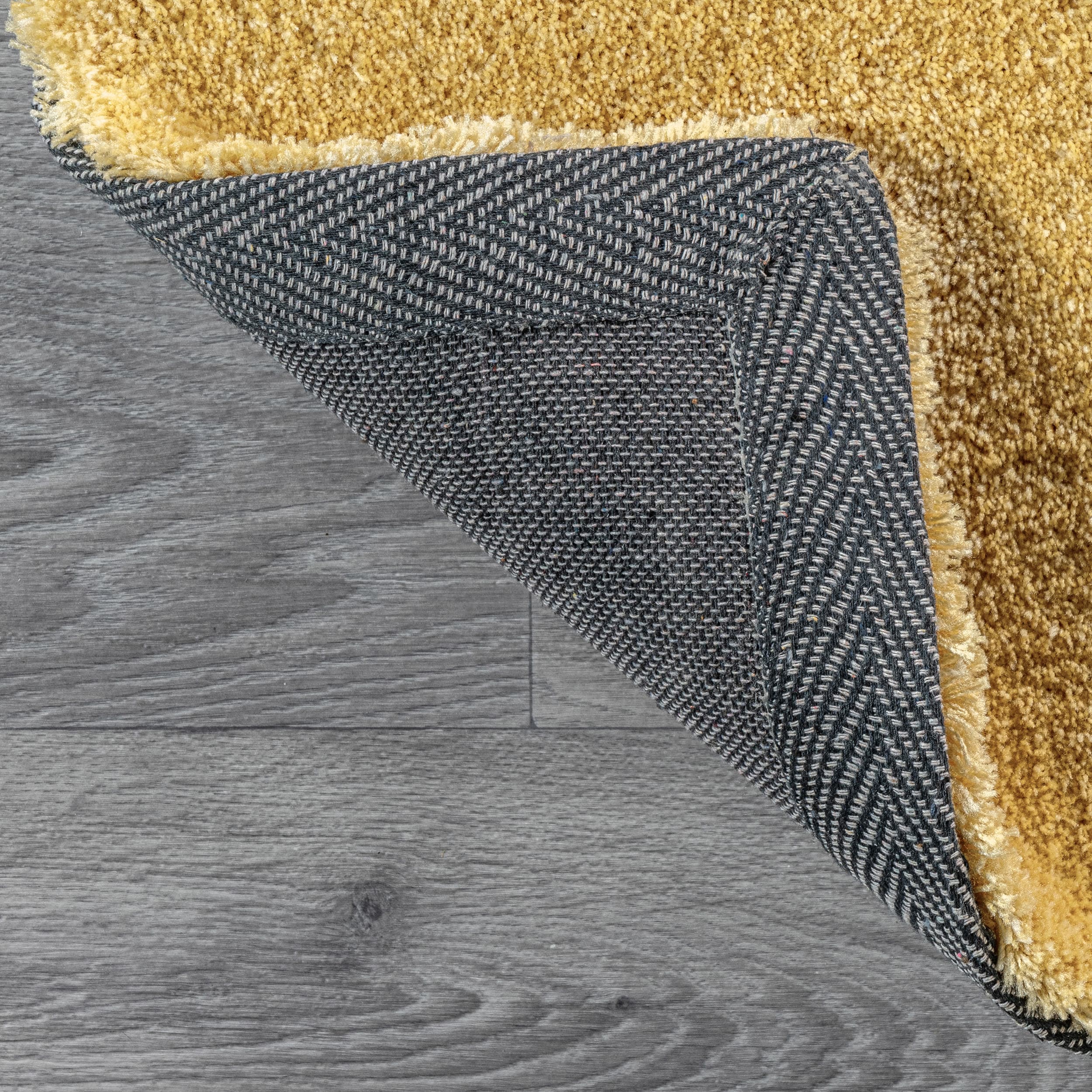 Yellow and Gray Ombre Hand-Tufted Shag Rug, 4' x 6'