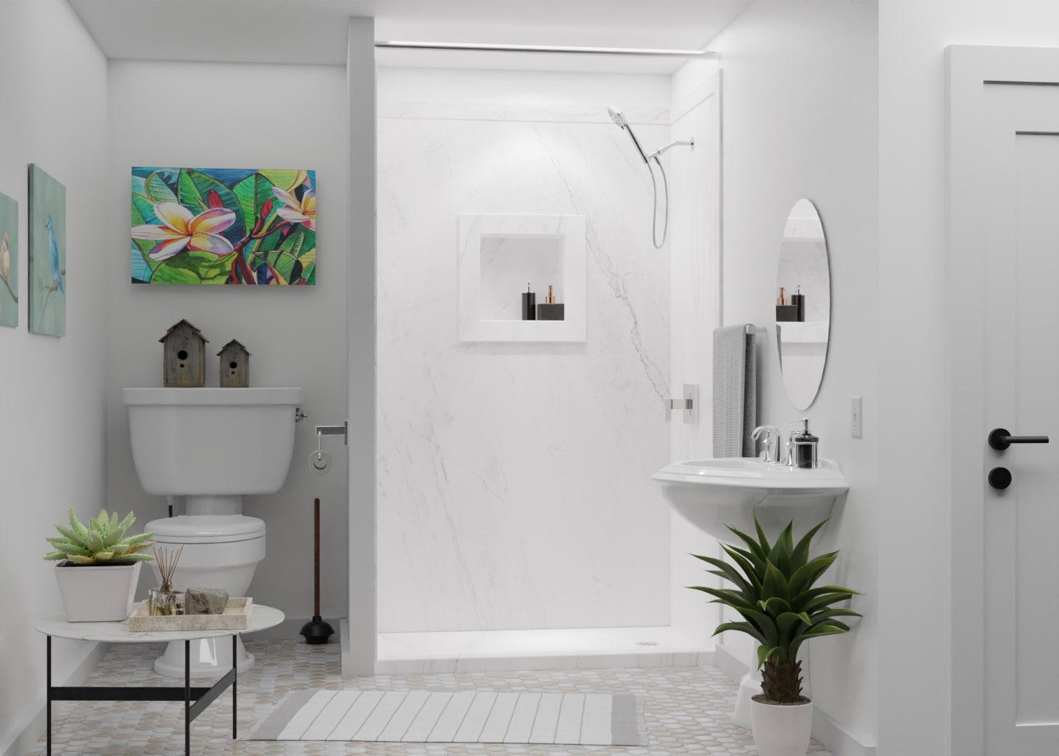 Oyster Plastic Mold-Resistant Shower Niche Caddy