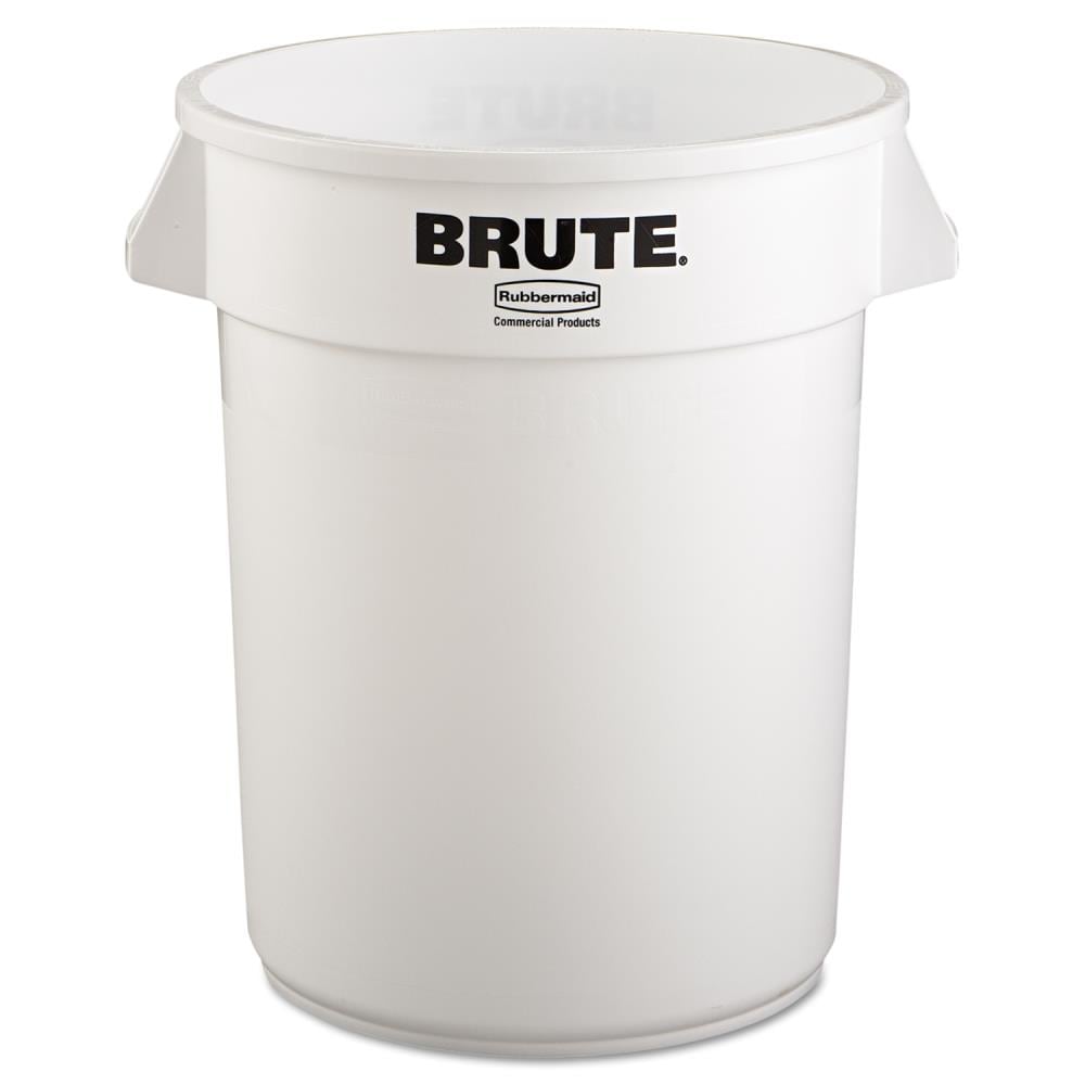 Rubbermaid Commercial Products FG263200WHT BRUTE 32 Gallon White Plastic Indoor/Outdoor Kitchen Lidless Trash Can