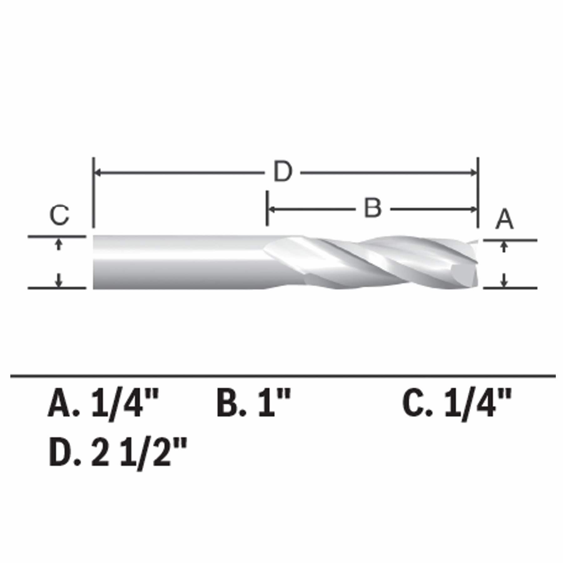 Bosch 1/4-in Solid Carbide Upcut Spiral Router Bit in the Straight