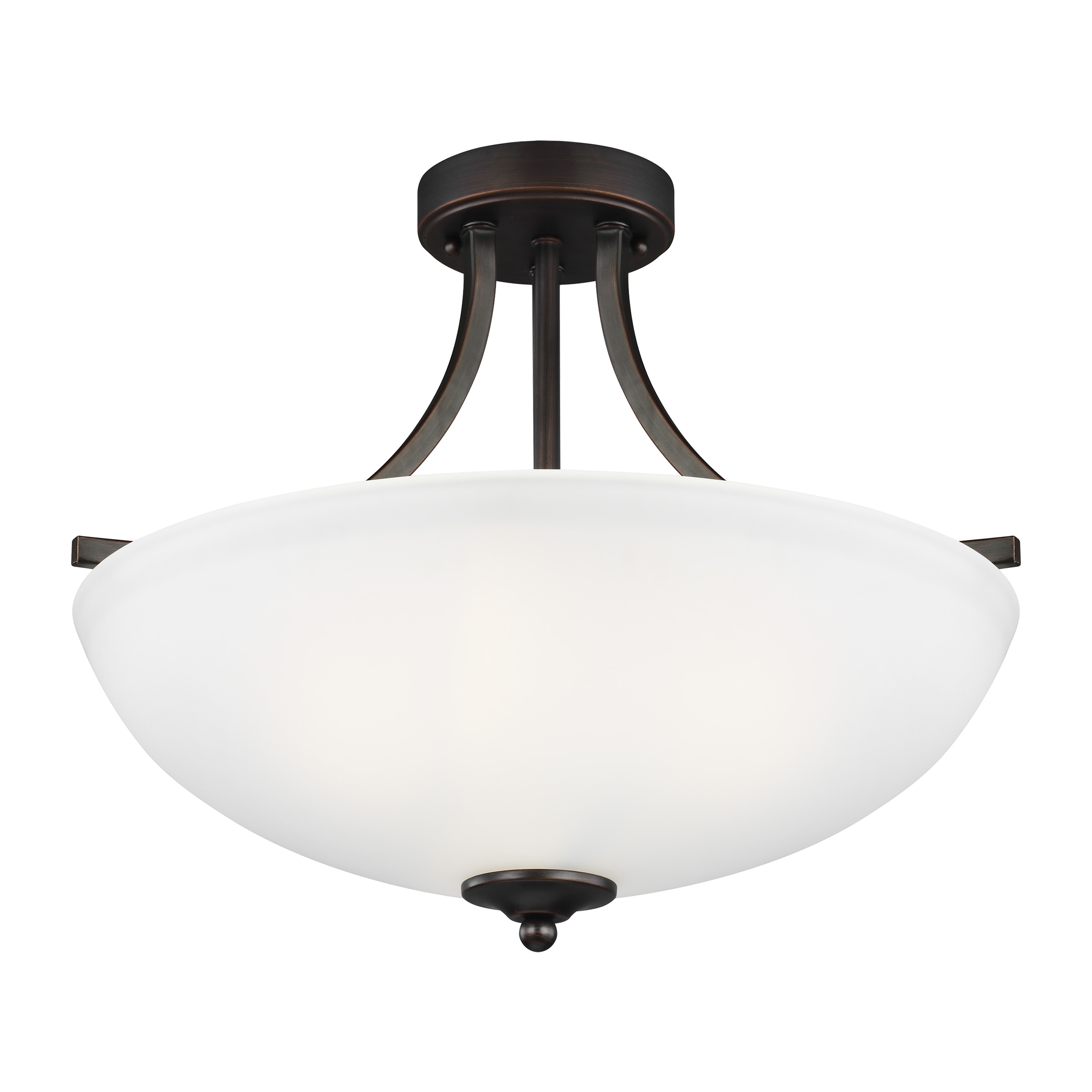 Generation Lighting 7716503EN3-710 Geary 3 -Light 18.63-in Bronze Semi Flush Mount Light ENERGY STAR Certified