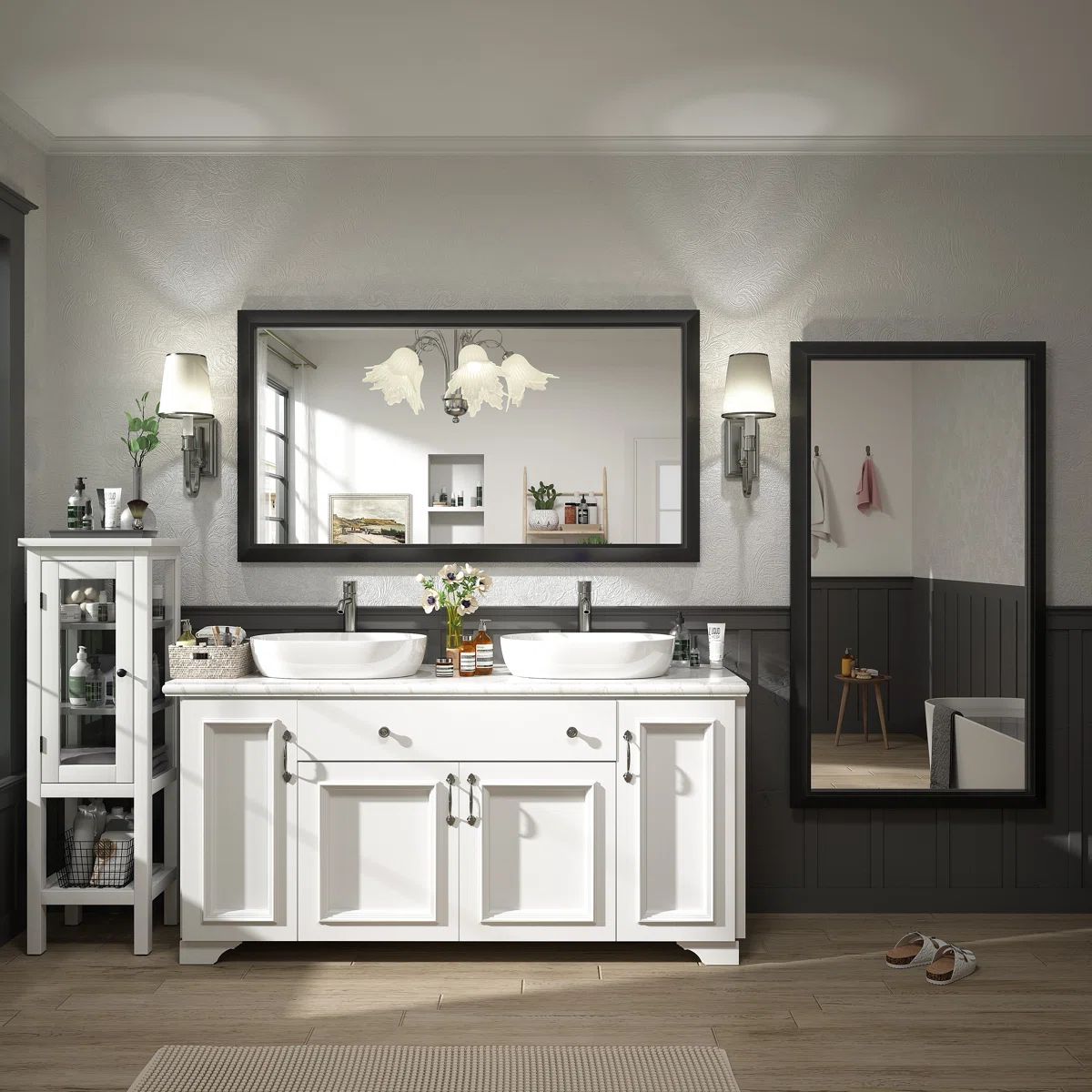 Blisstyle Tempered Glass Beveled Rectangle Bathroom Vanity Mirror