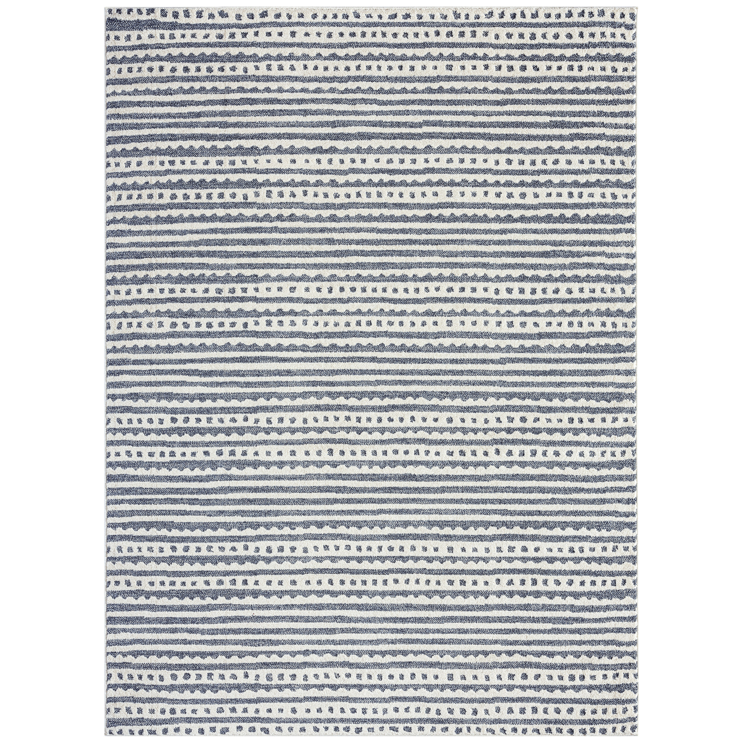 Brookstone Crescent Atlas 5 x 7 Blue Ivory Indoor Outdoor Area Rug