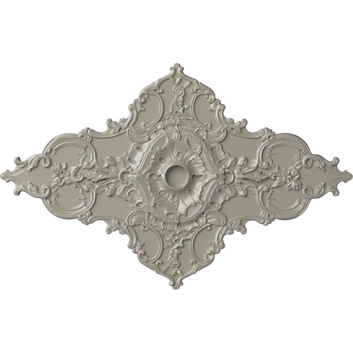 Ekena Millwork CM70X43MLPWS Melchor Diamond 67.25-in W x 43.325-in L Painted Pearl White Polyurethane Whole Ceiling Medallion