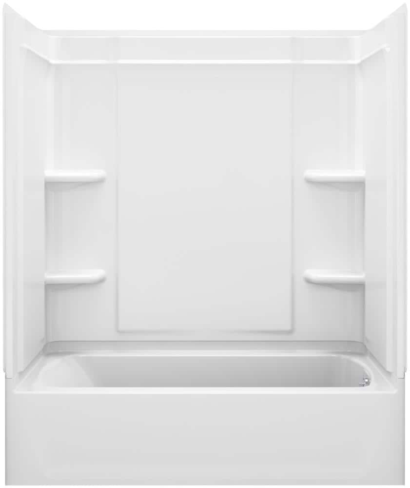 Ensemble 30-in x 60-in x 75-in White 4-Piece Bathtub and Shower Combination Kit (Right Drain) | - Sterling 71370122-0