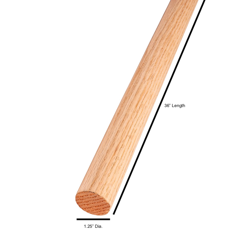 Waddell Oak Round Dowel - 36 in. x 1 in. - Sanded and Ready for