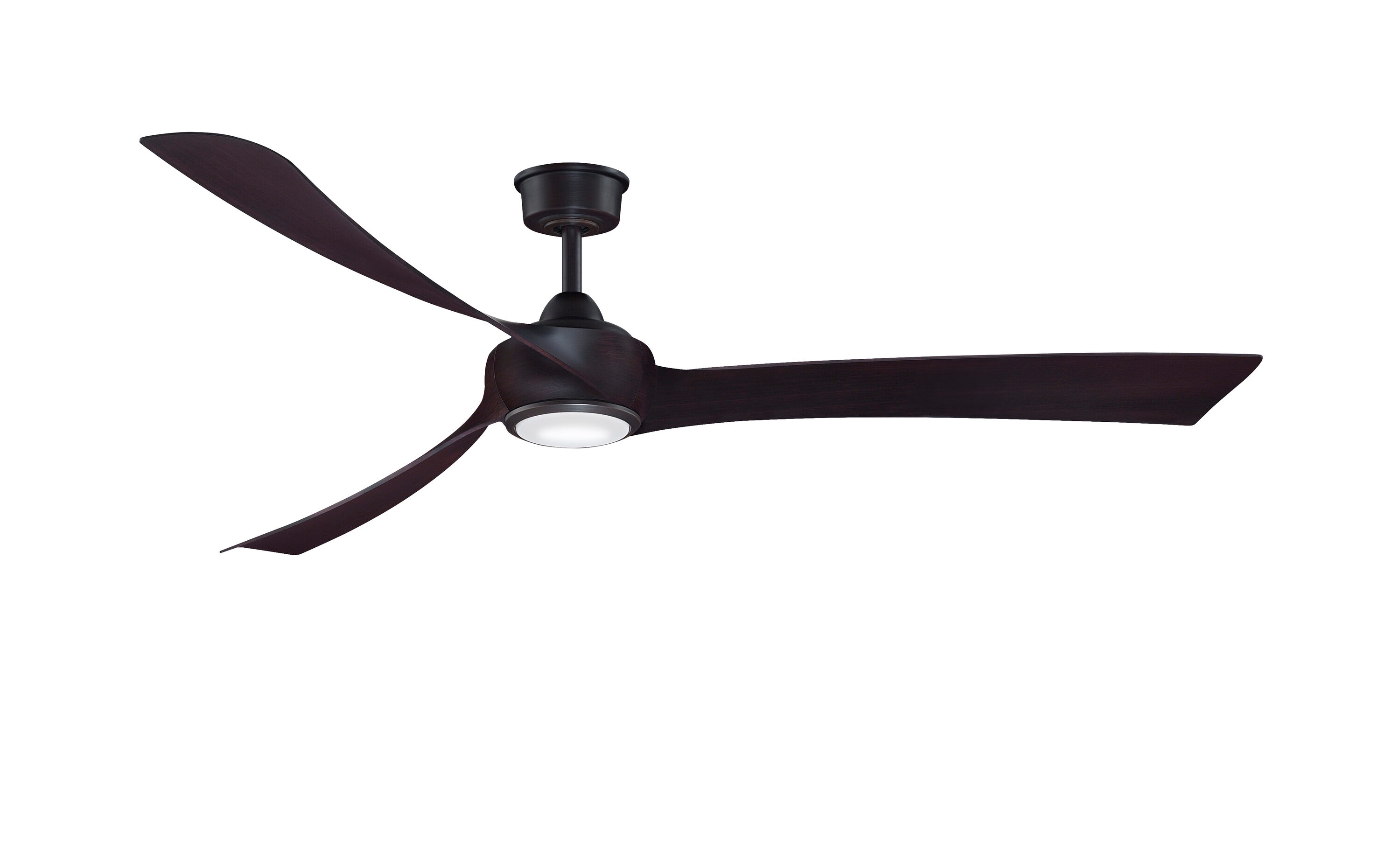 Wrap Custom 72-in Dark Bronze Color-changing LED Indoor/Outdoor Smart Ceiling Fan with Light Remote (3-Blade) Walnut | - Fanimation FPD8531DZ-72DWA-LK
