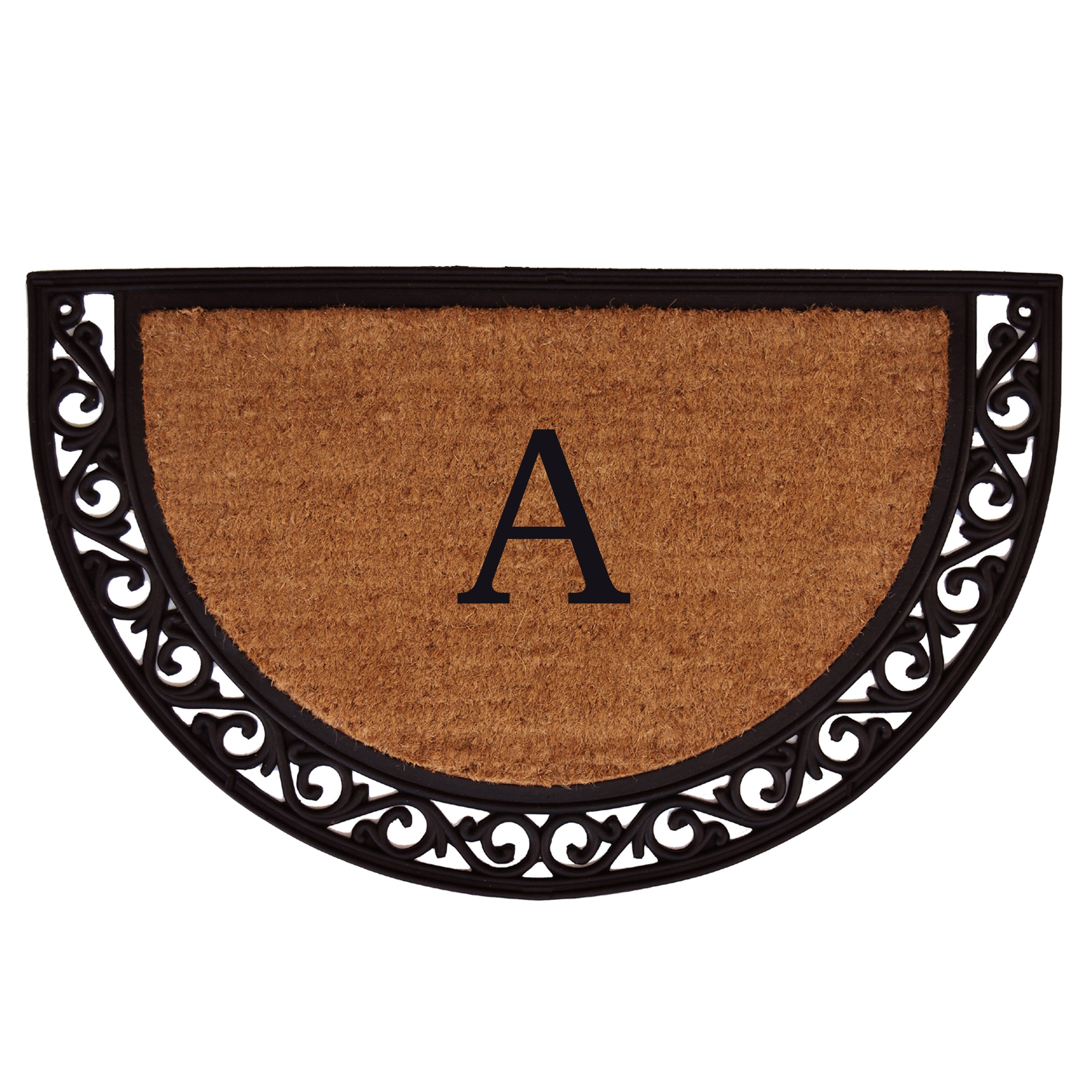 Callowaymills 100101830A Natural/Black Coir/Rubber Non-Slip Grip Indoor or outdoor Decorative Door Mat