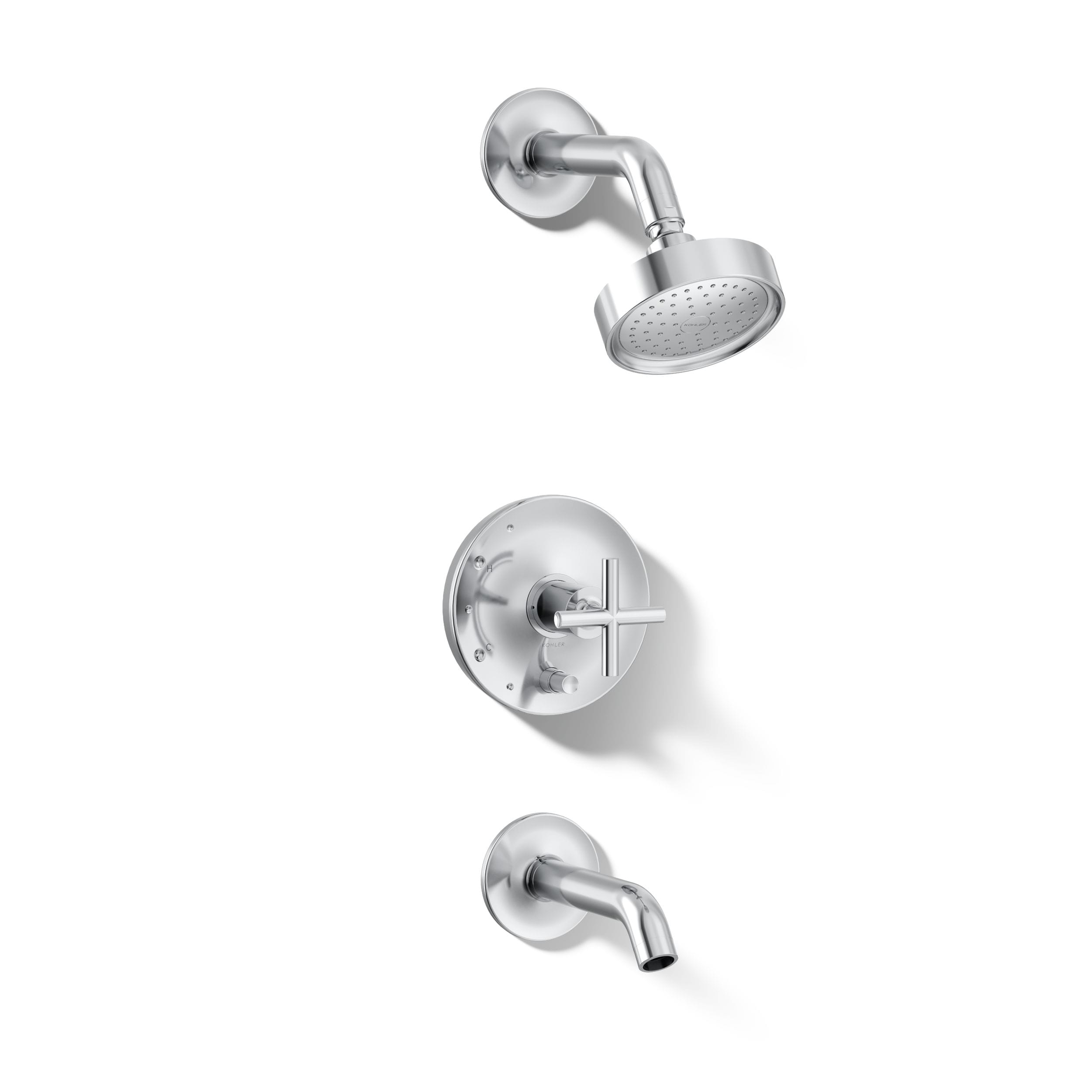 KOHLER Purist Polished chrome 1-handle Single function 5.47-in Round Bathtub and shower Faucet ( Valve not Included )