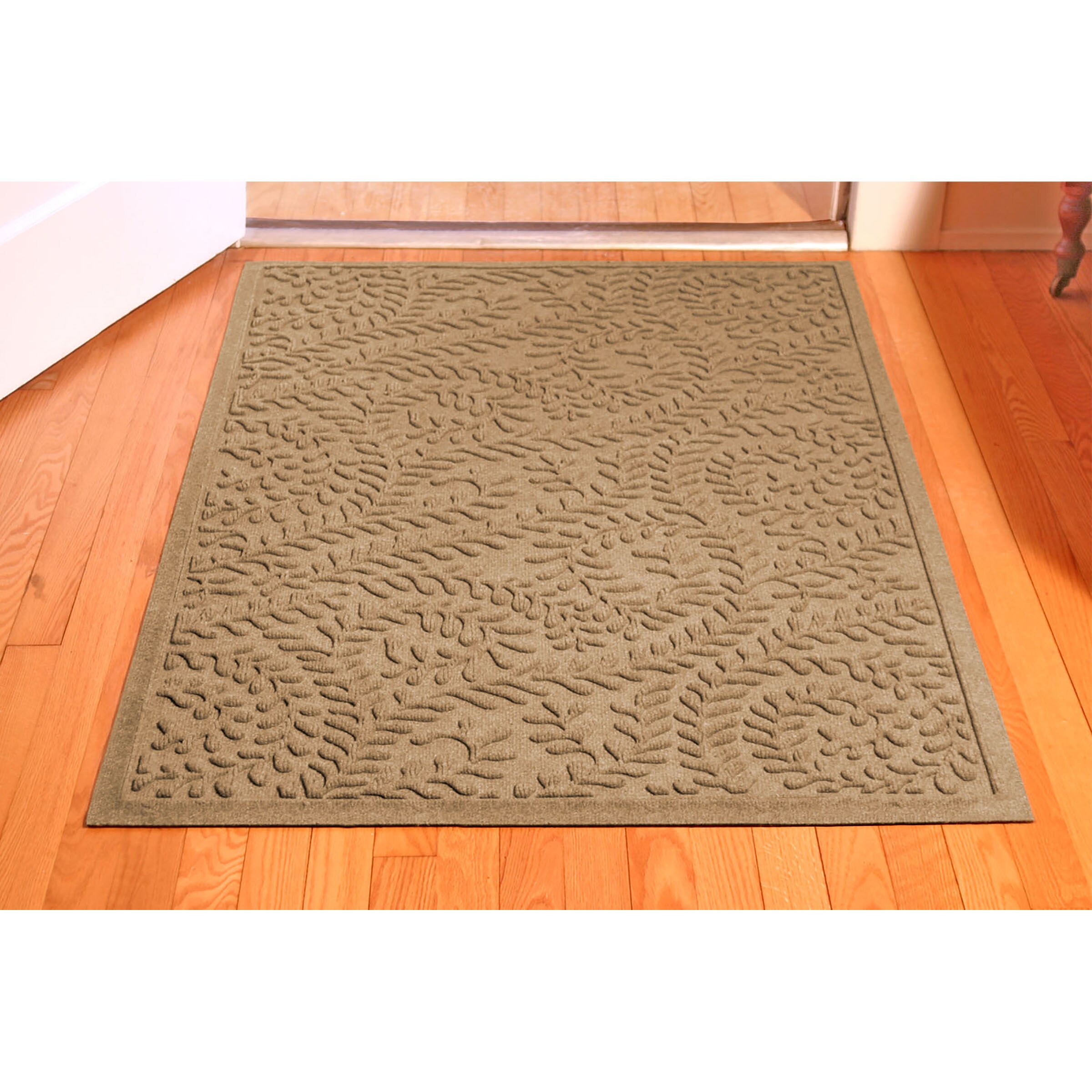 WaterHog 3-ft x 5-ft Camel Polyester Rectangular Indoor or Outdoor ...