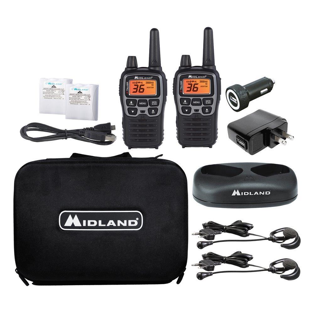 Midland - LXT500VP3, 22 Channel FRS Walkie Talkies with Channel Scan -  Extended Range Two Way Radios, Silent Operation, Batteries Included (Pair  Pack)