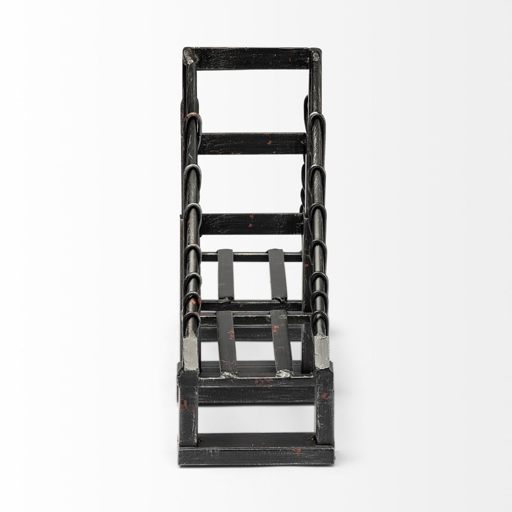 Industrial Black Metal Suspension Bridge Bookends Set
