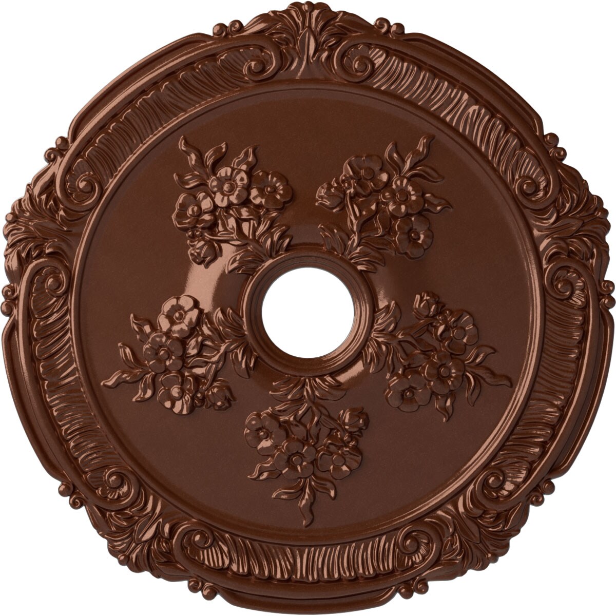 Ekena Millwork CM26ATCPS Attica with Rose 26-in W x 26-in L Painted Copper Penny Polyurethane Whole Ceiling Medallion